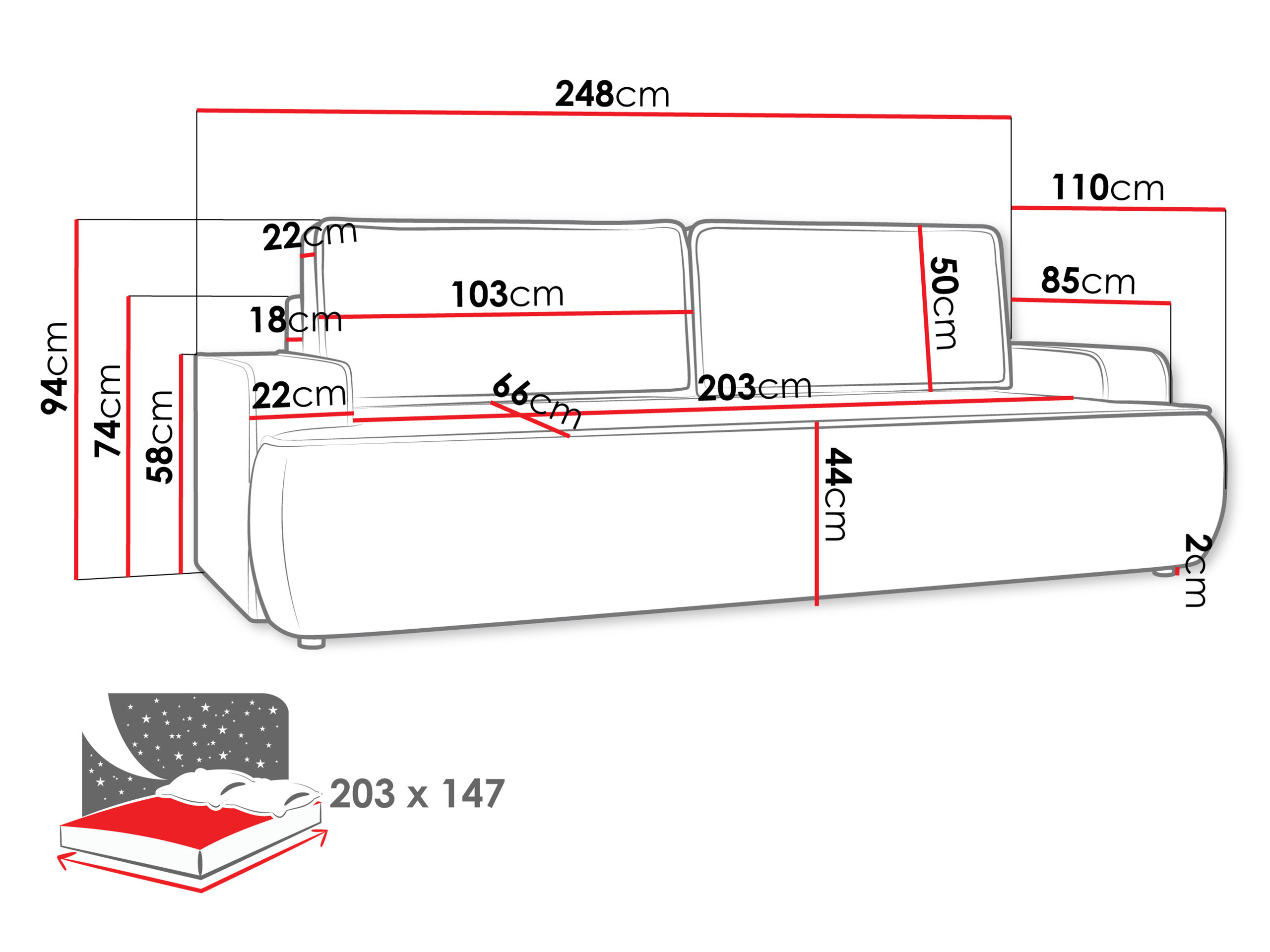 Sovesofa Bountiful 103 (Velo 635)