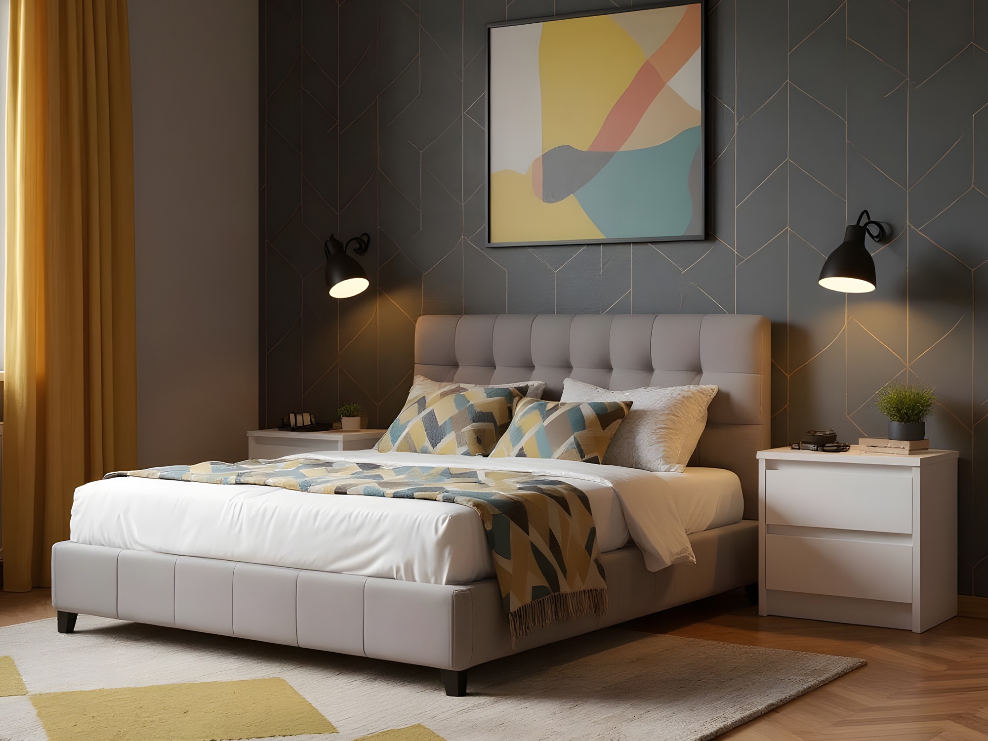 Sengebord Ontario 197 (Hvid)