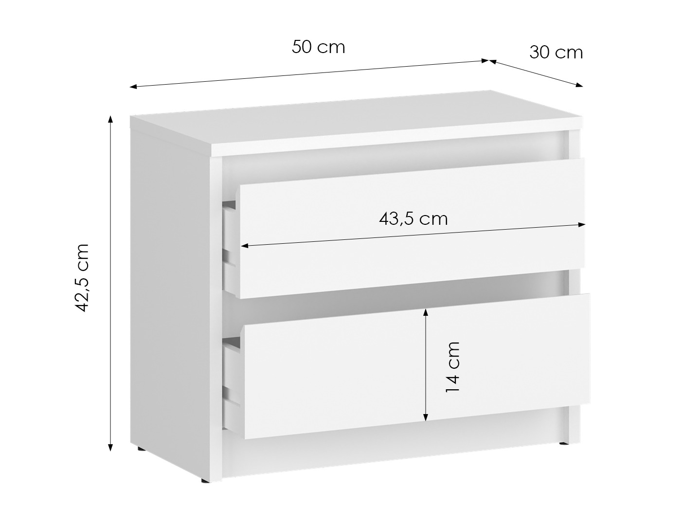 Sengebord Ontario 197 (Hvid)