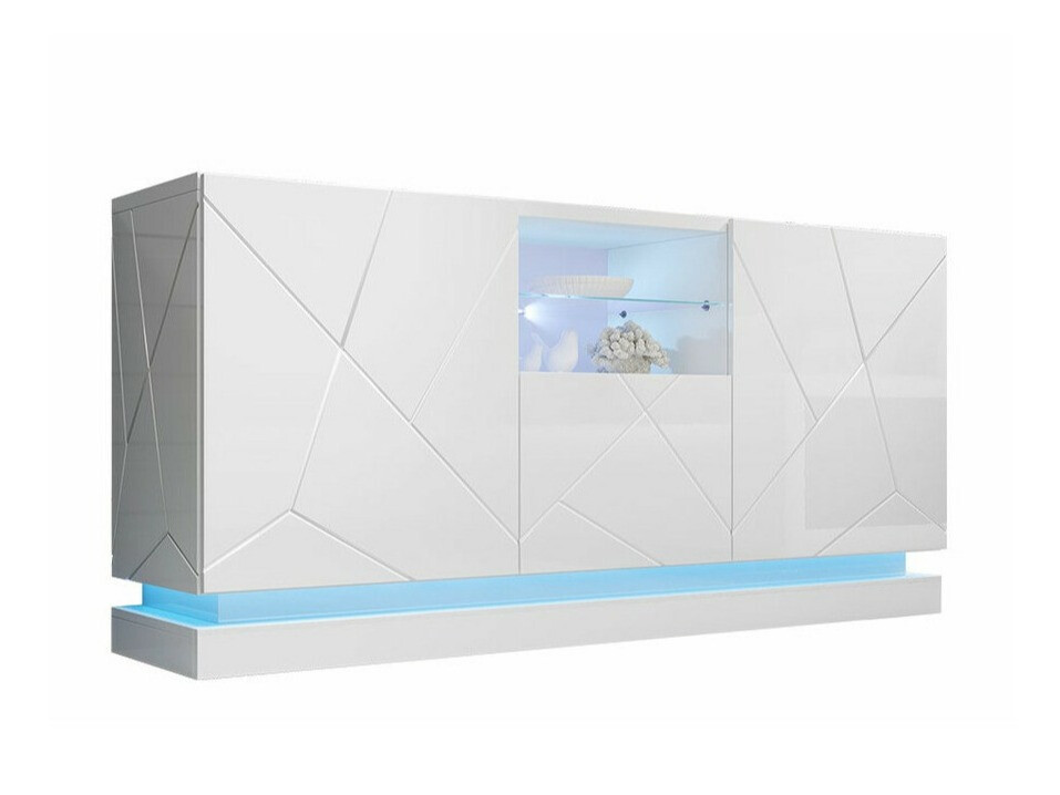 Skænk Charlotte 186 (Hvid + Glansfuld hvid)