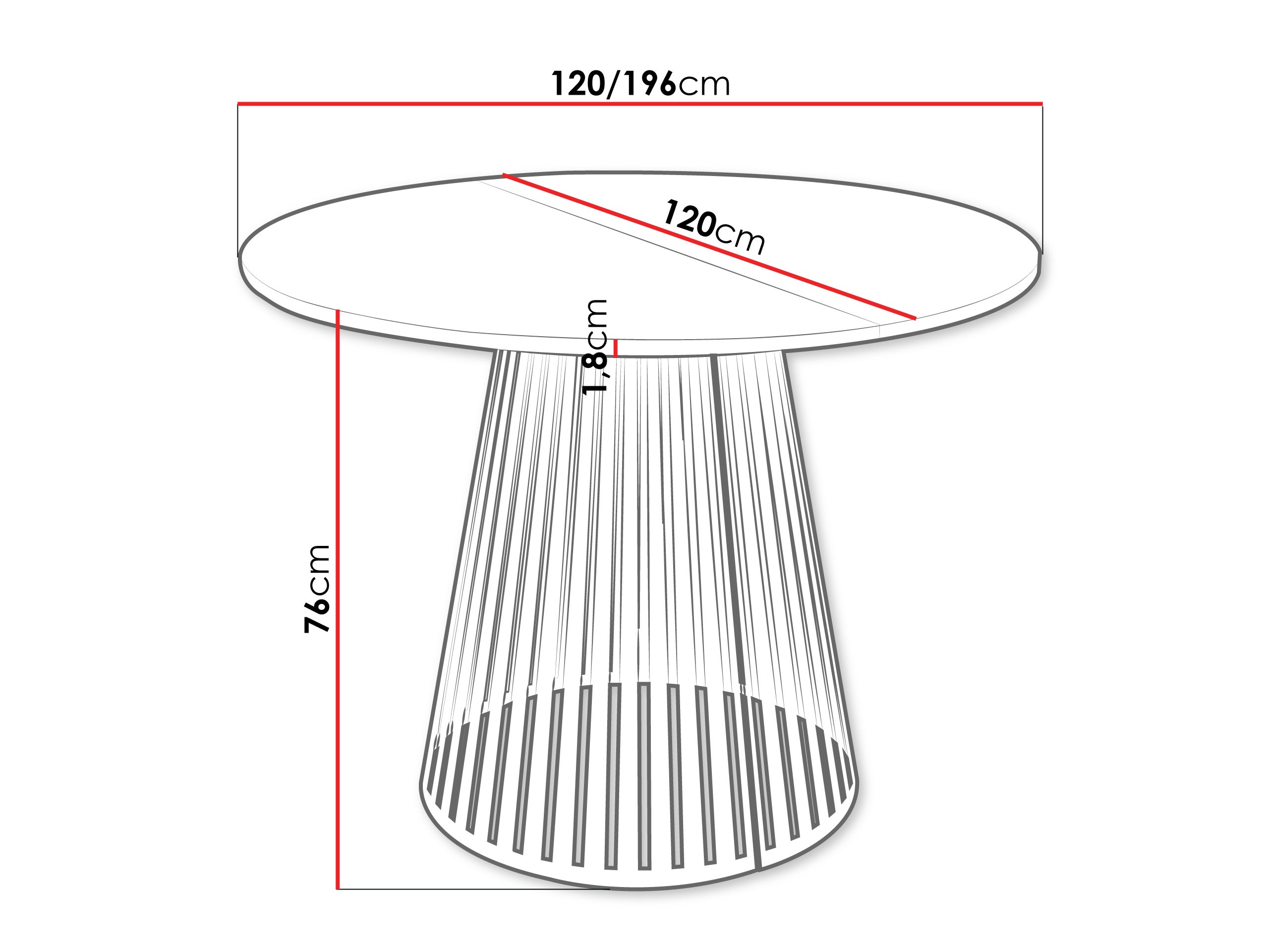 Bord Oswego 154 (Craft gylden eg)