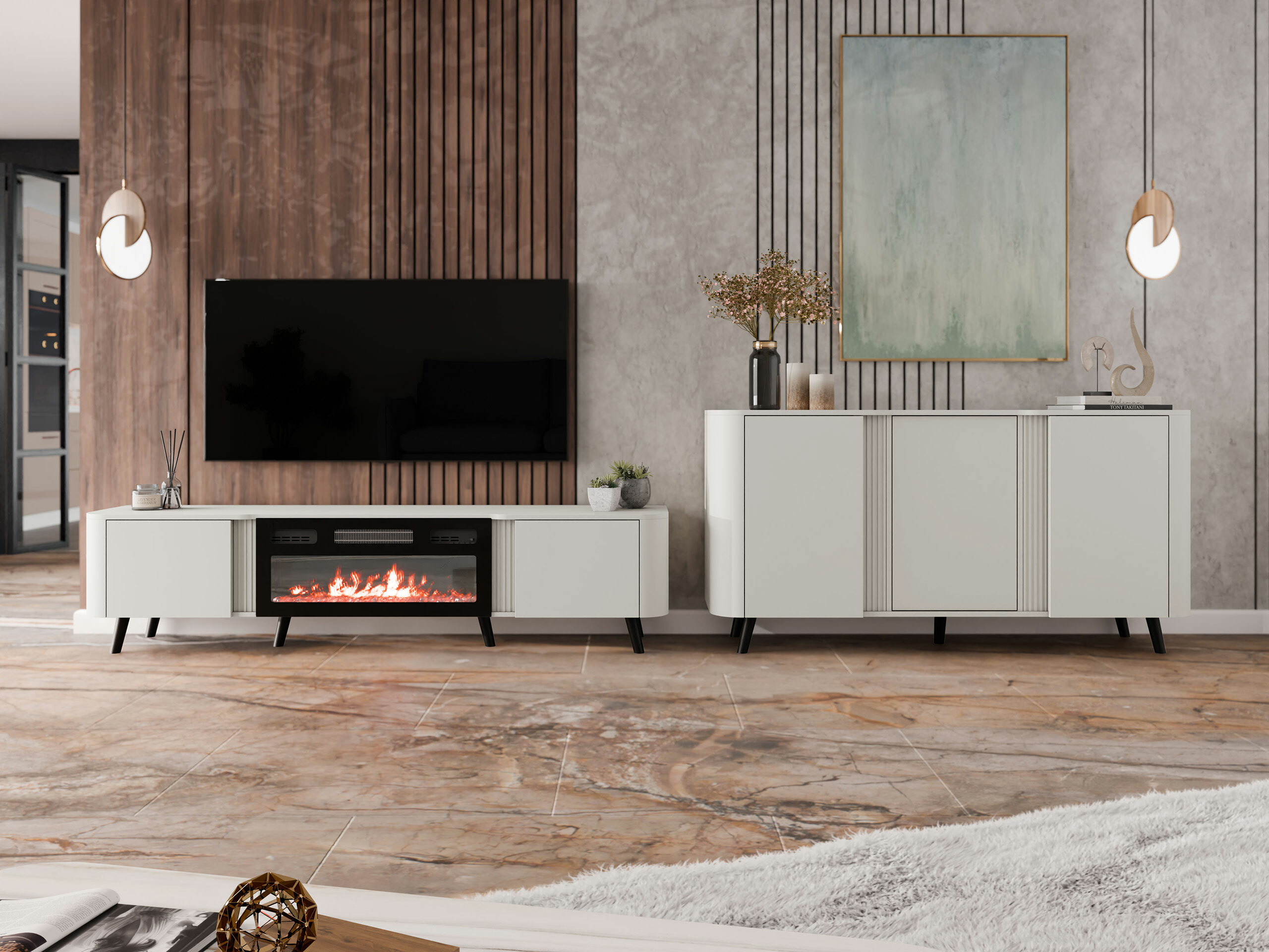 TV-bord Charlotte 203 (Kashmir + Sort)