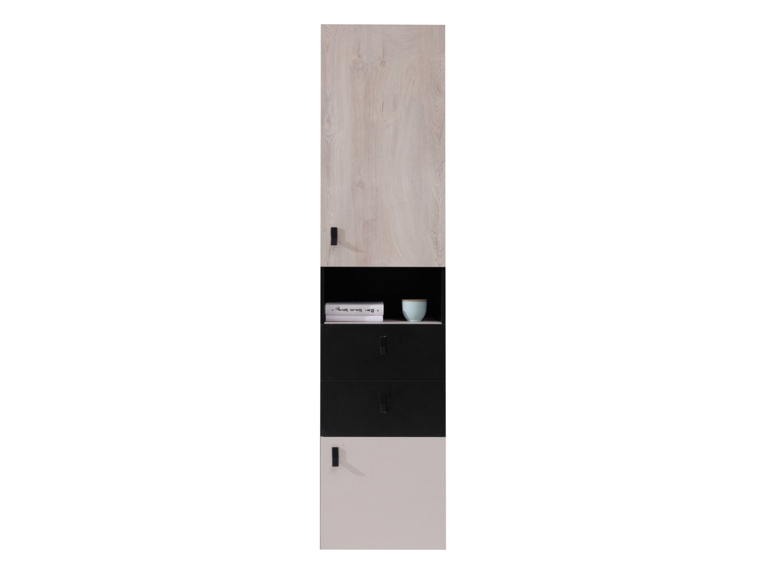 Reol Camteso 102 (Sort + Egetræ + Beige)