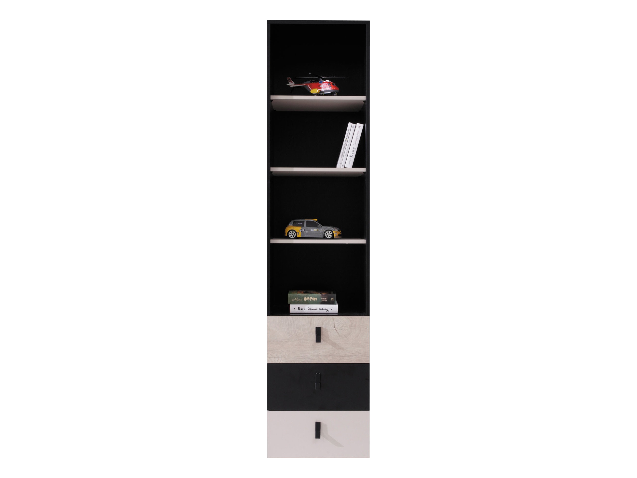 Reol Camteso 104 (Sort + Egetræ + Beige)