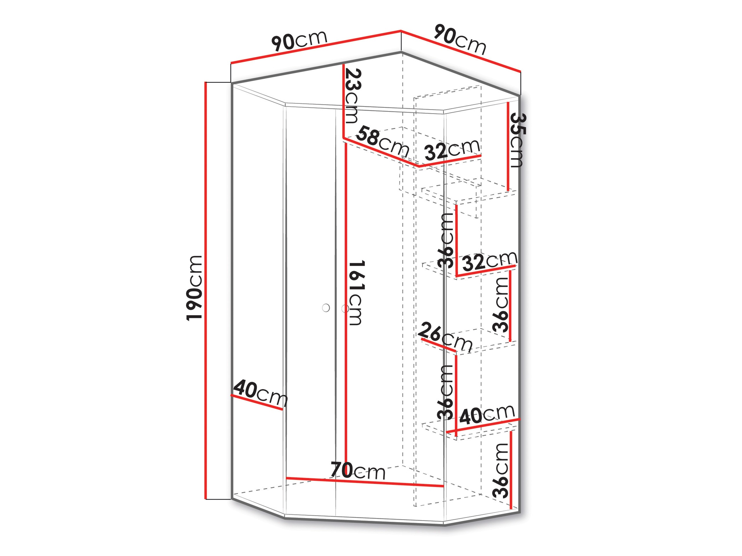 Hjørnegarderob Tesmonu 101