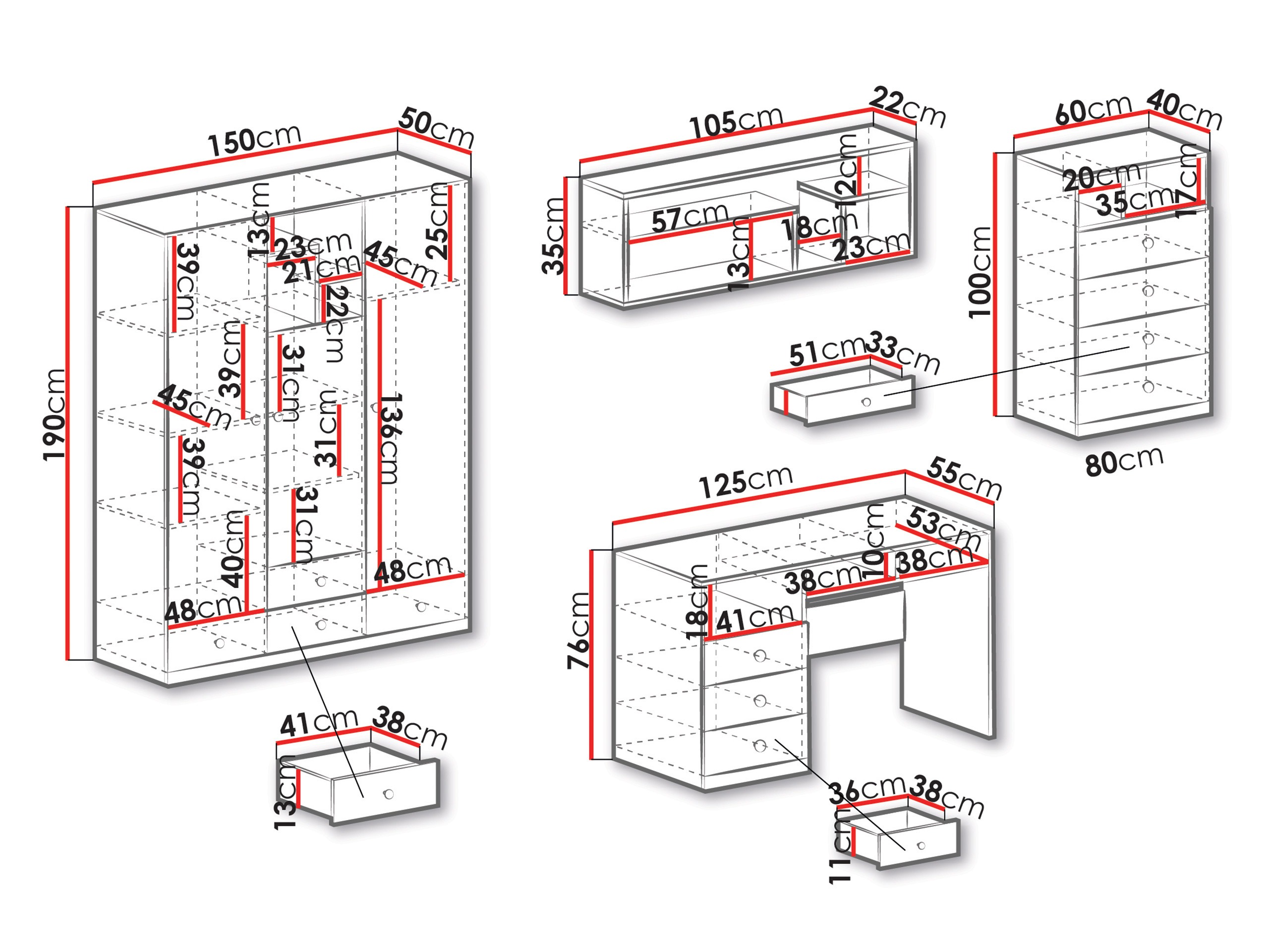 Møbelsæt Tesmonu 115