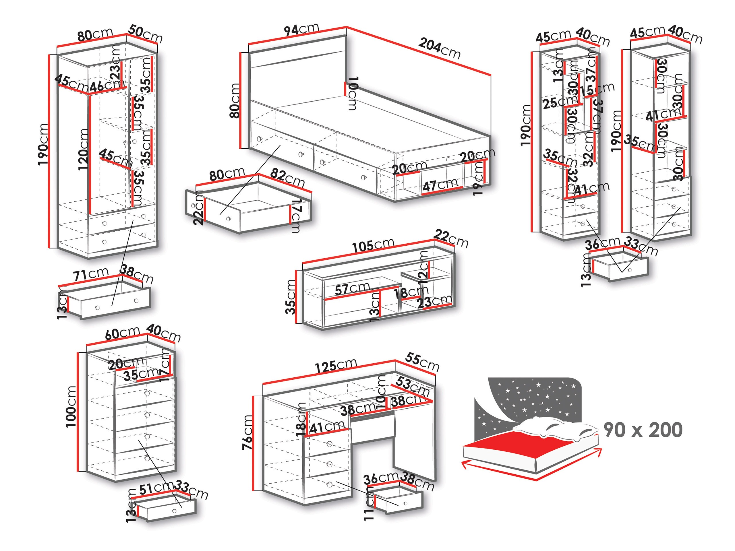 Møbelsæt Tesmonu 118