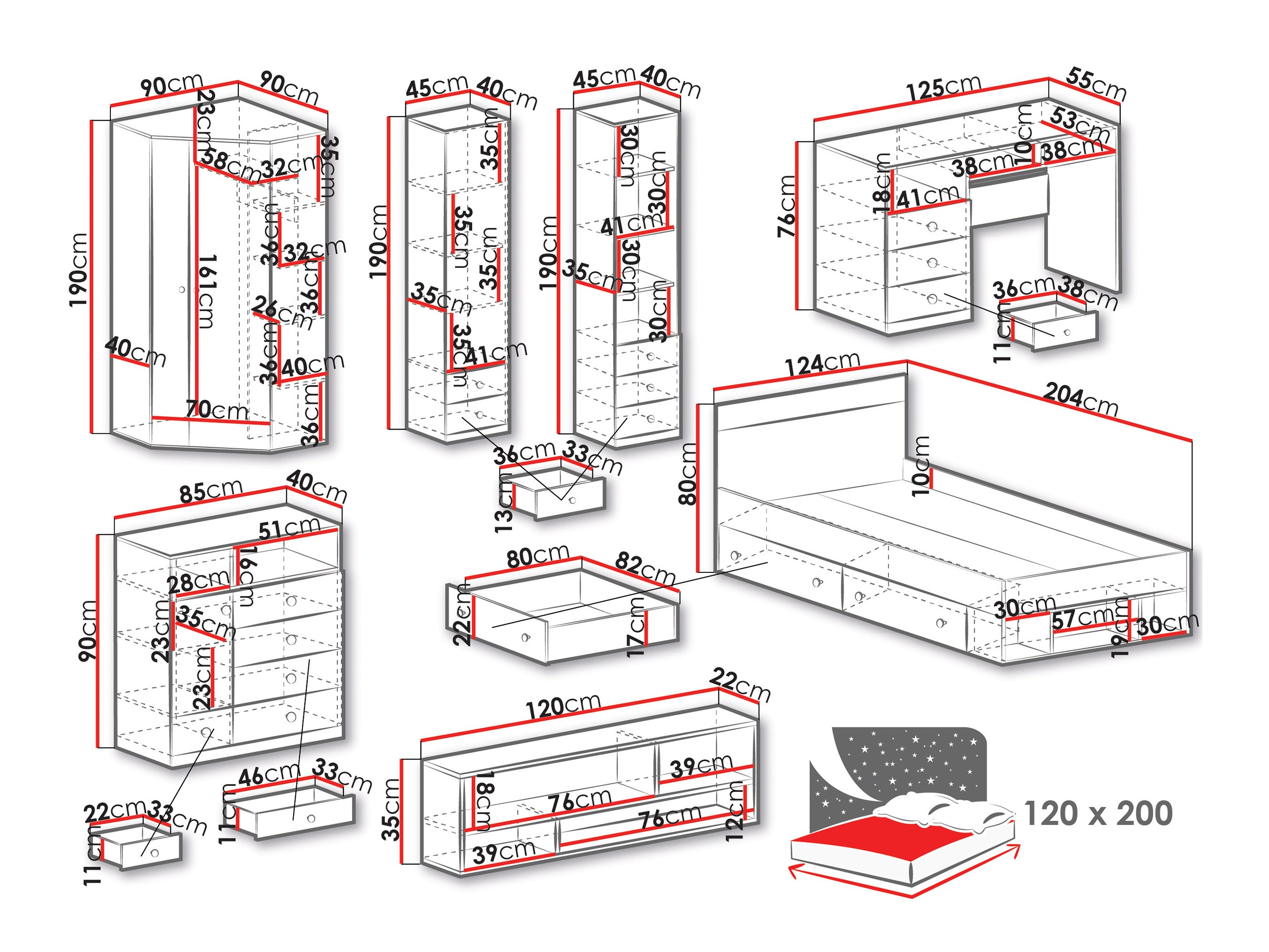 Møbelsæt Tesmonu 119