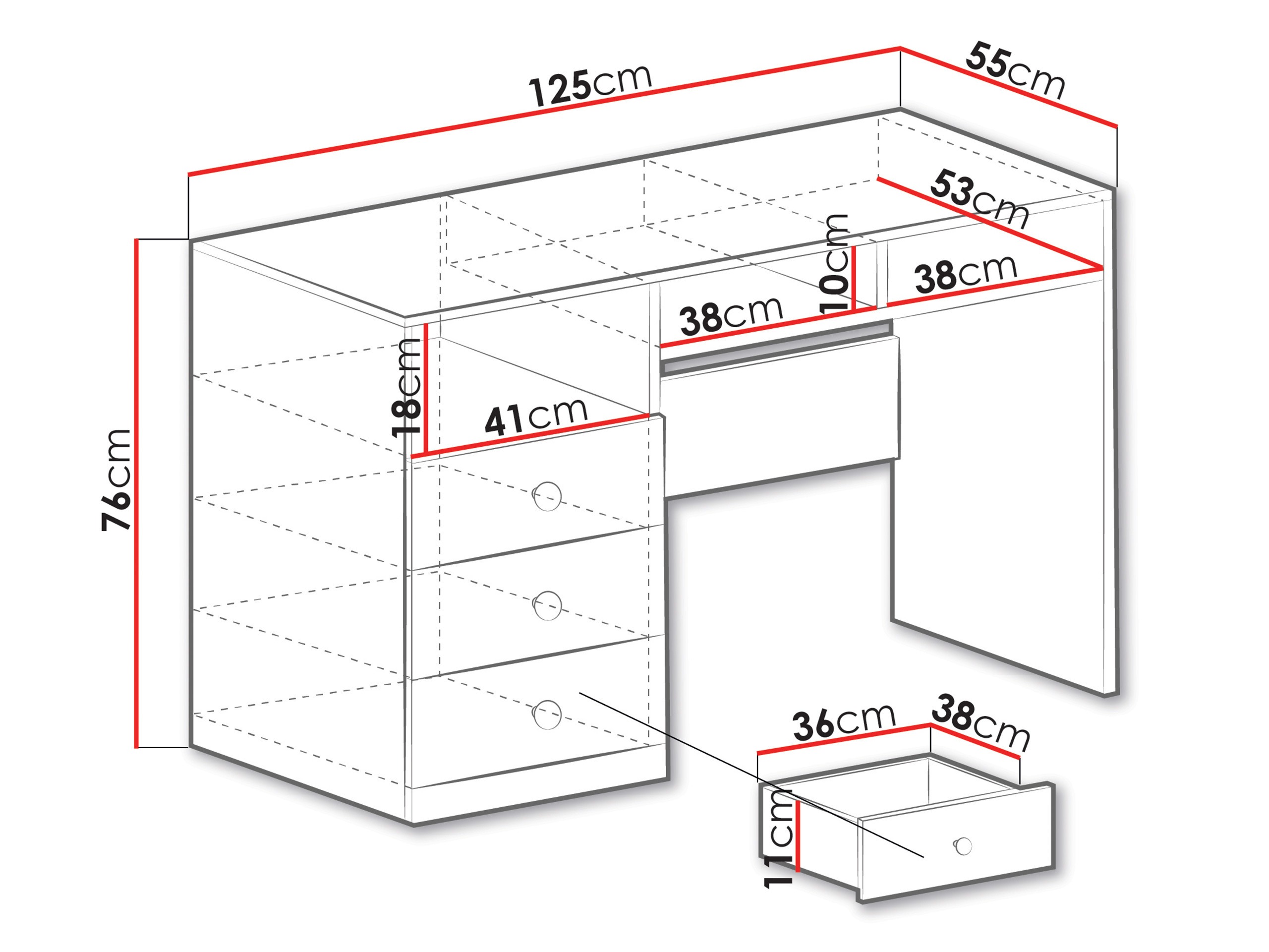 Skrivebord Tesmonu 107