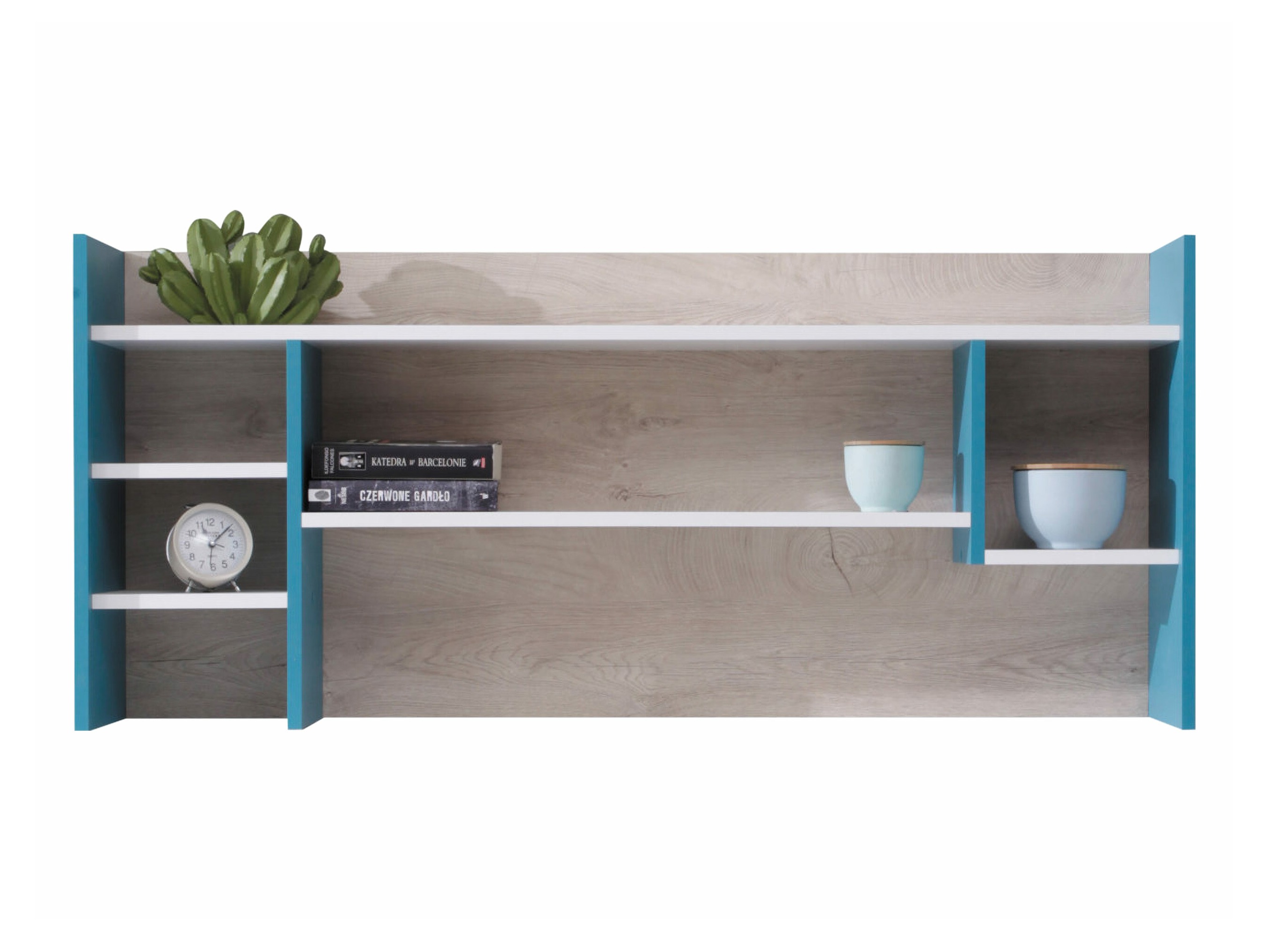 Vægreol Camteso 109 (Hvid + Egetræ + Turkis)