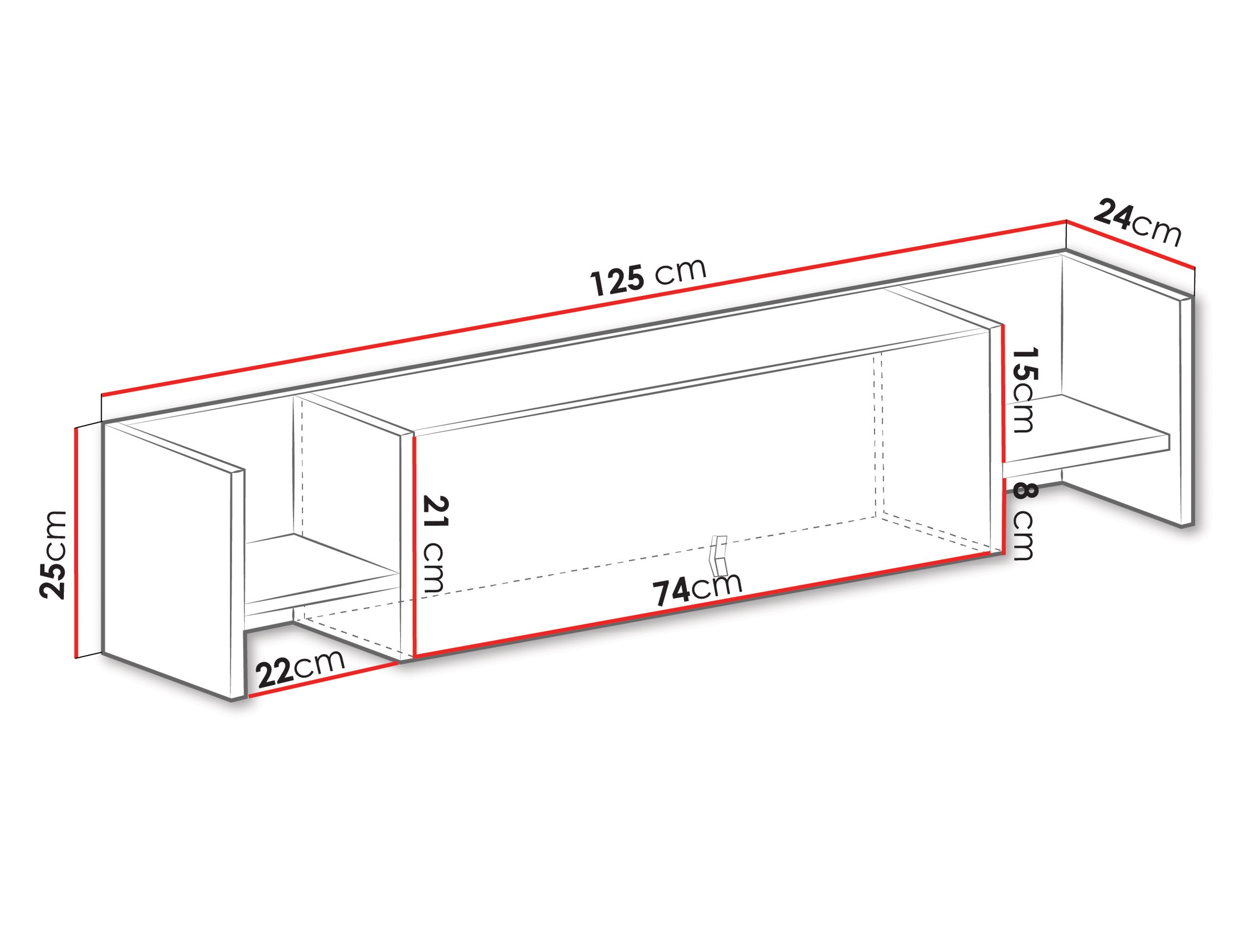 Vægreol Camteso 110 (Hvid + Egetræ + Turkis)