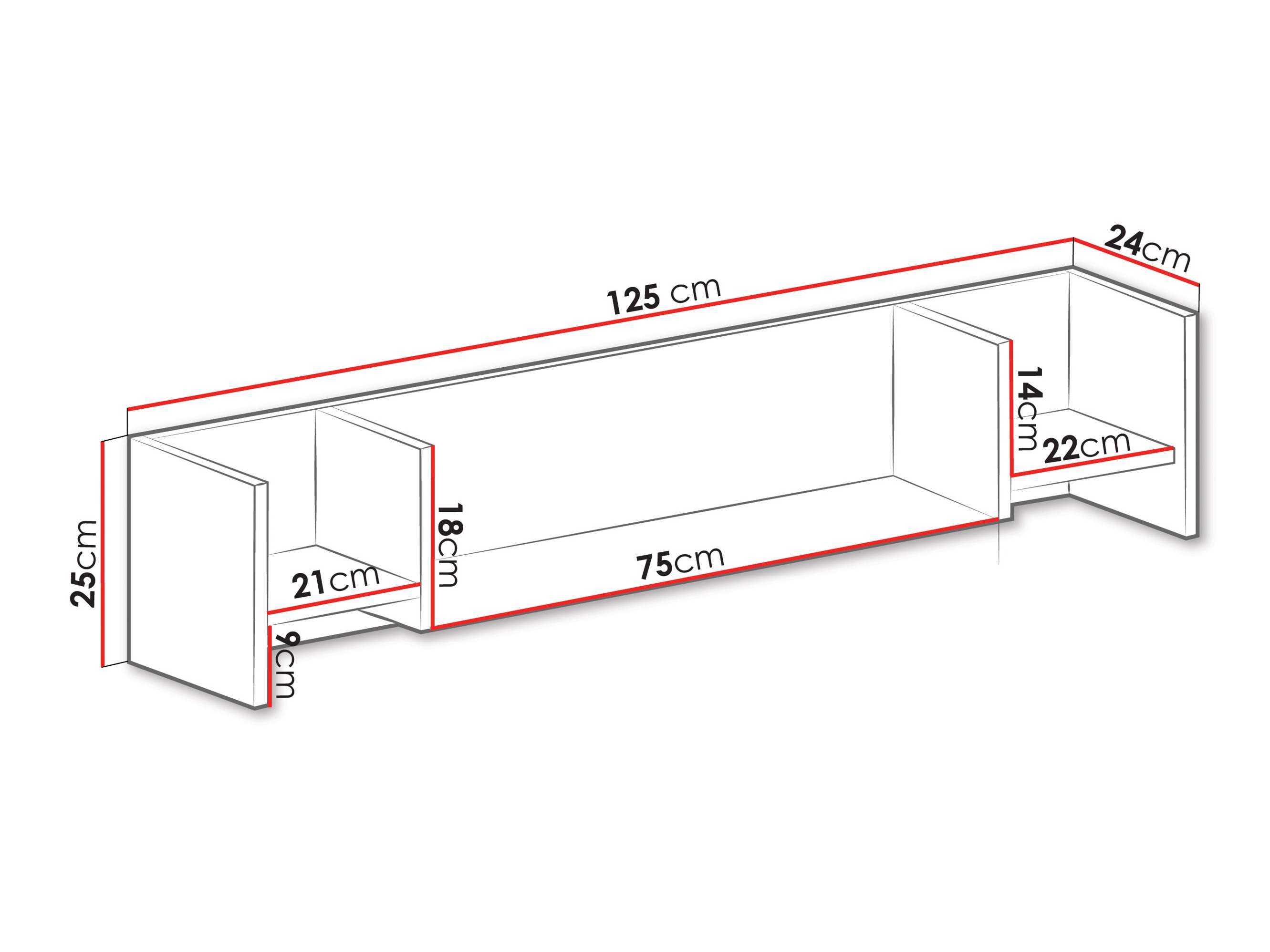 Vægreol Camteso 111 (Hvid + Egetræ + Turkis)