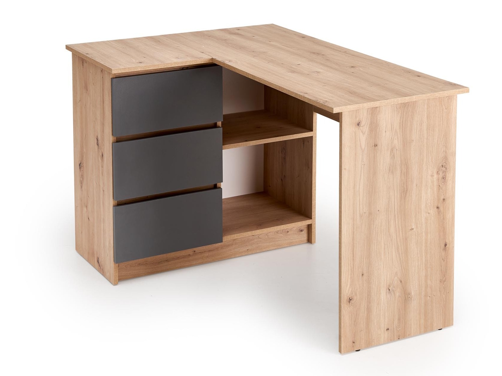 Hjørneskrivebord Houston 1950 (Grafit + Artisan eg)