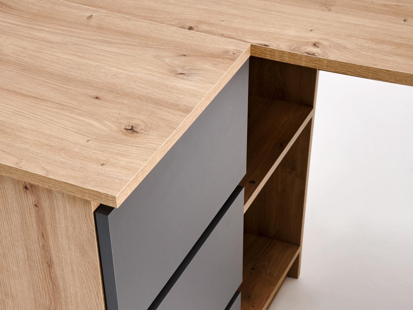 Hjørneskrivebord Houston 1950 (Grafit + Artisan eg)