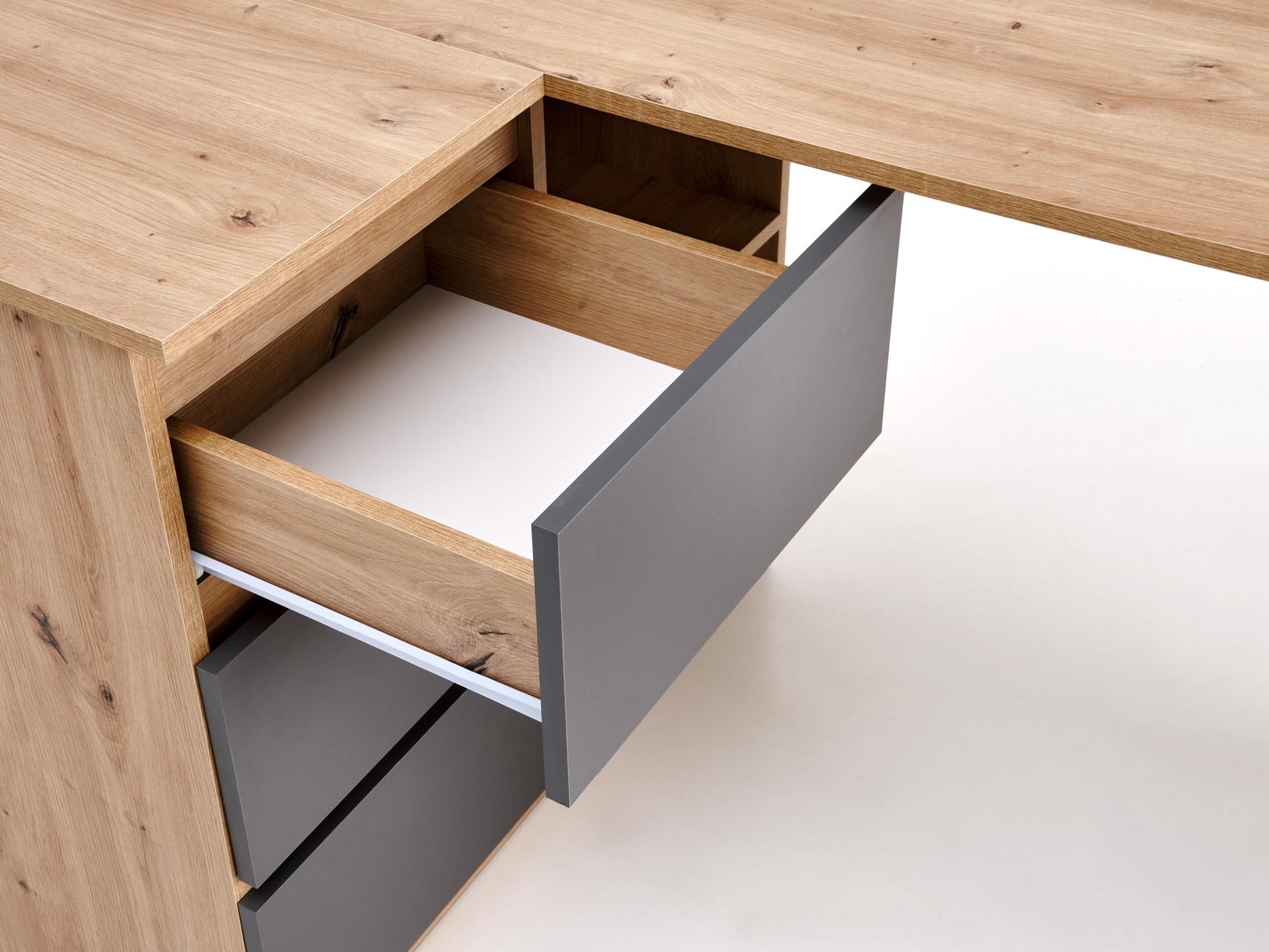 Hjørneskrivebord Houston 1950 (Grafit + Artisan eg)