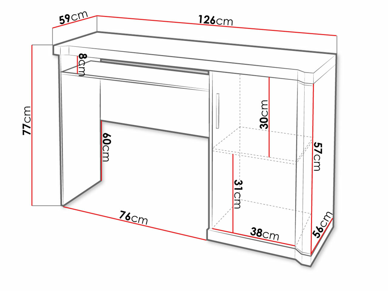 Skrivebord Lorelie 112 (Trøffel egetræ)