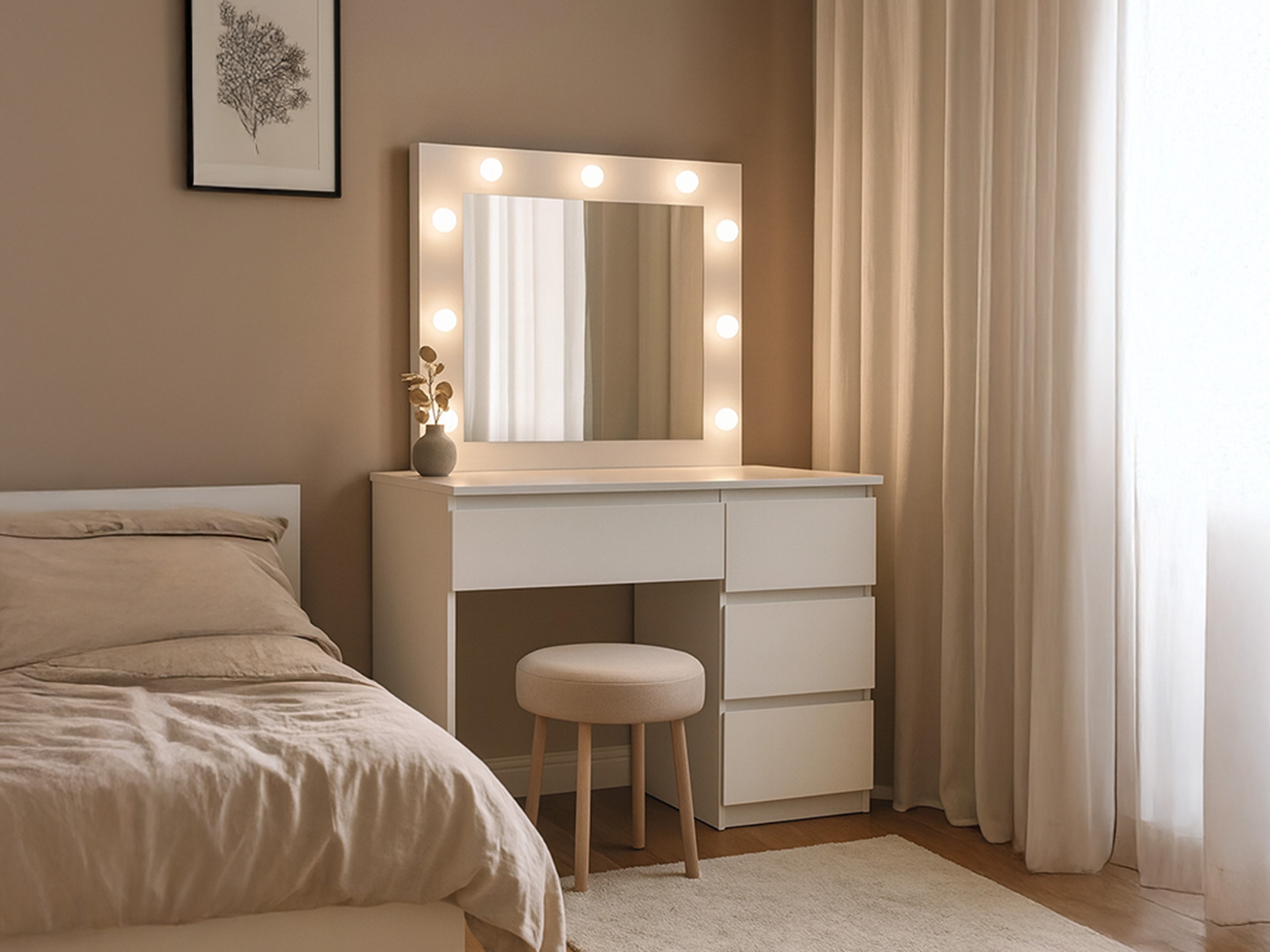 Sminkebord Murrieta 194 (Hvid)