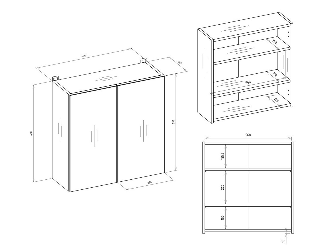 Spejlskab til badeværelset Balelbo 101 (Hvid)