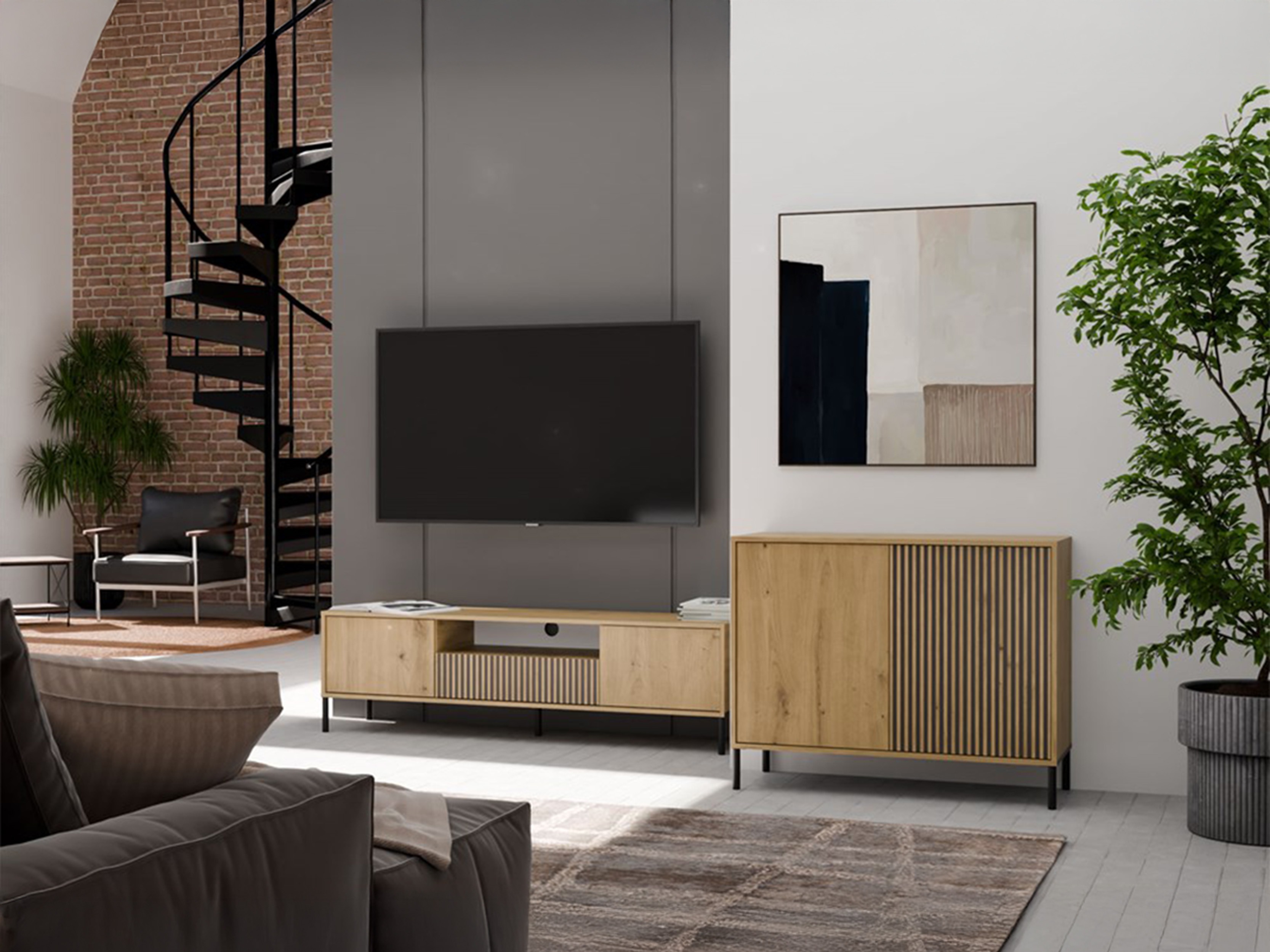 Skænk Orlsone 109 (Artisan eg + Sort)