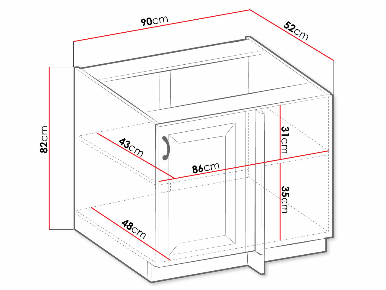 Modulskab med låger Retro White 100