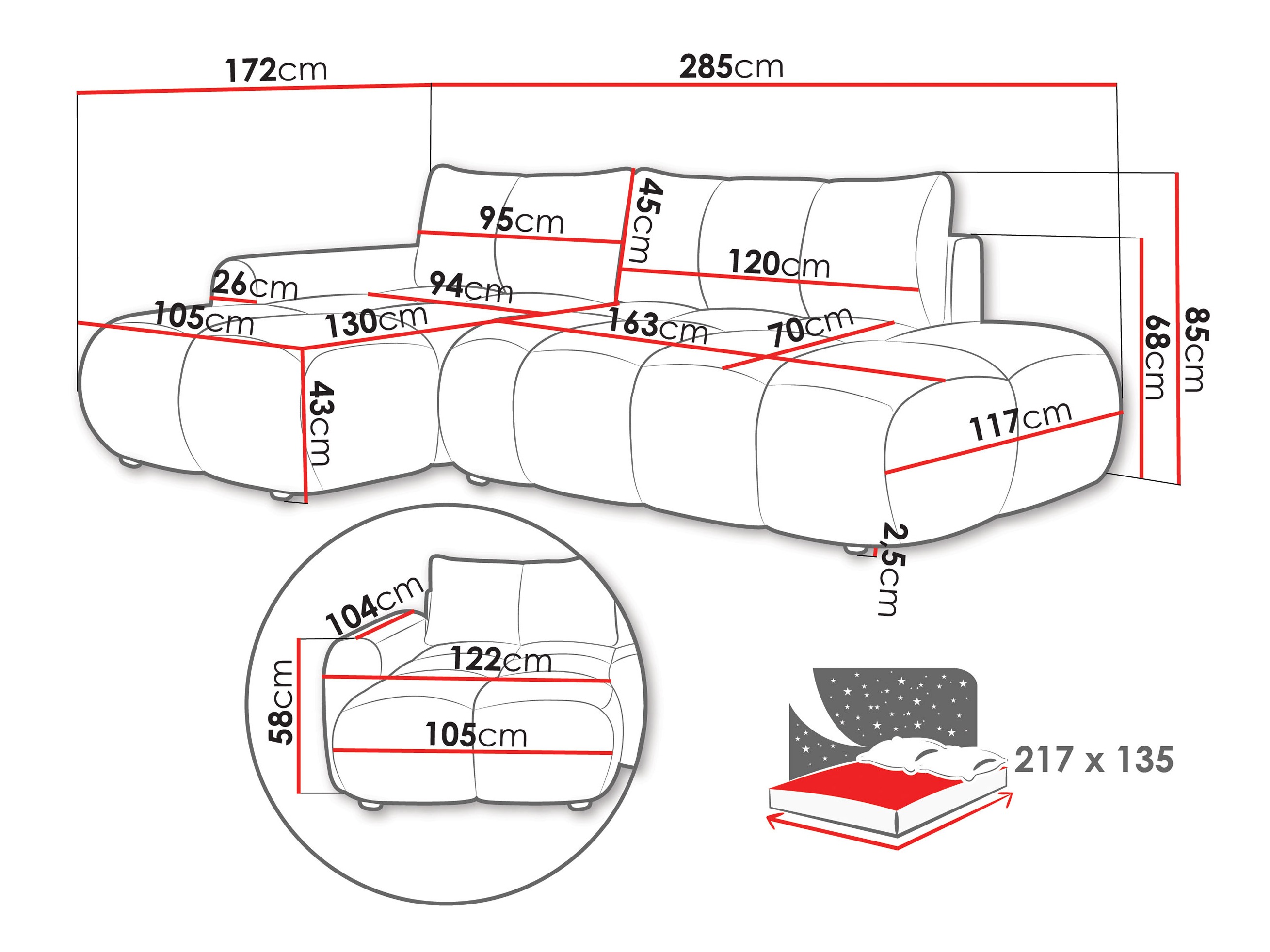 Hjørnesofa TrendyNest Ansera (Flow 02)