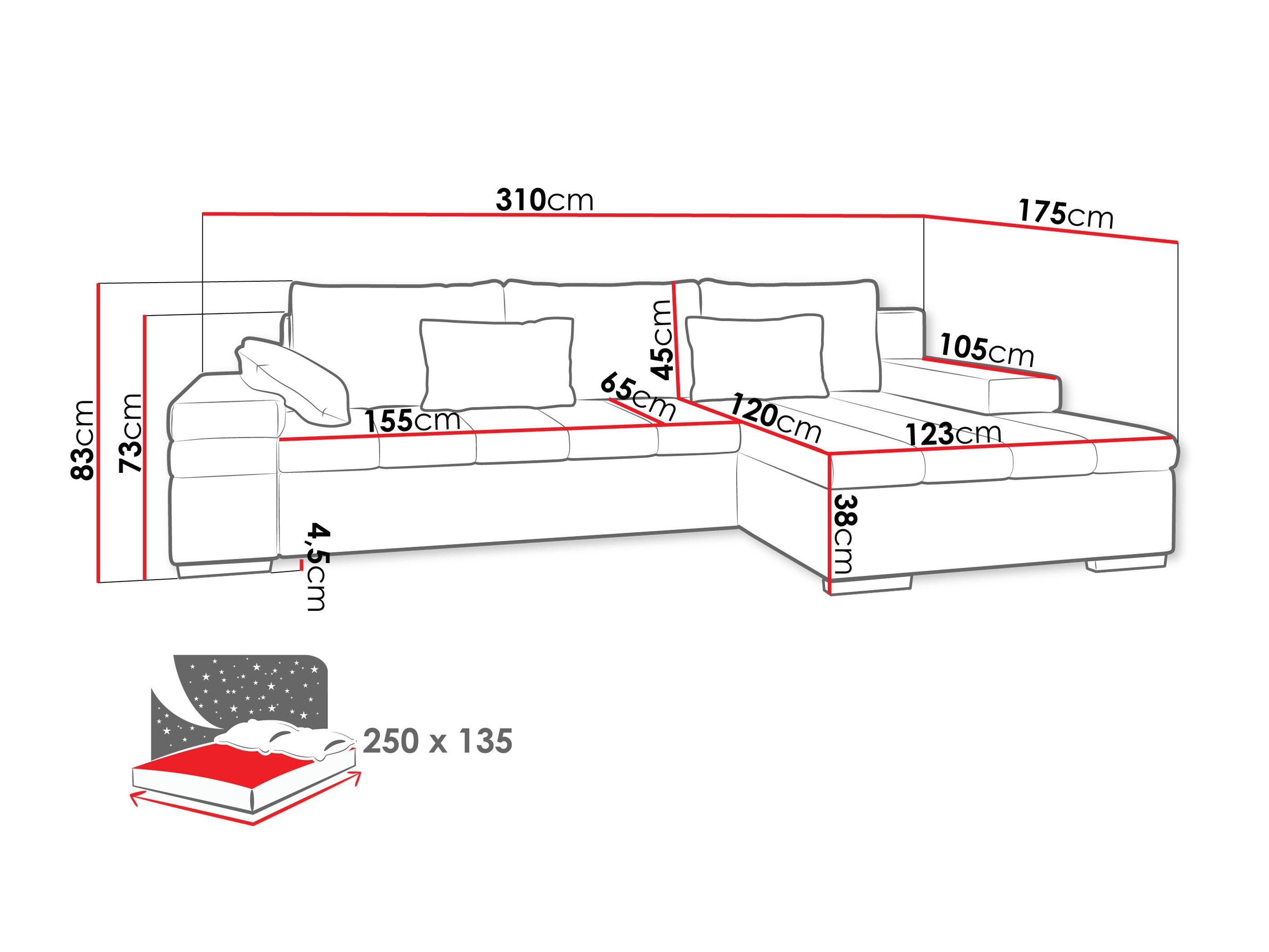 Hjørnesofa Comfivo 113 (Nazar 225.05 + Muna 14)