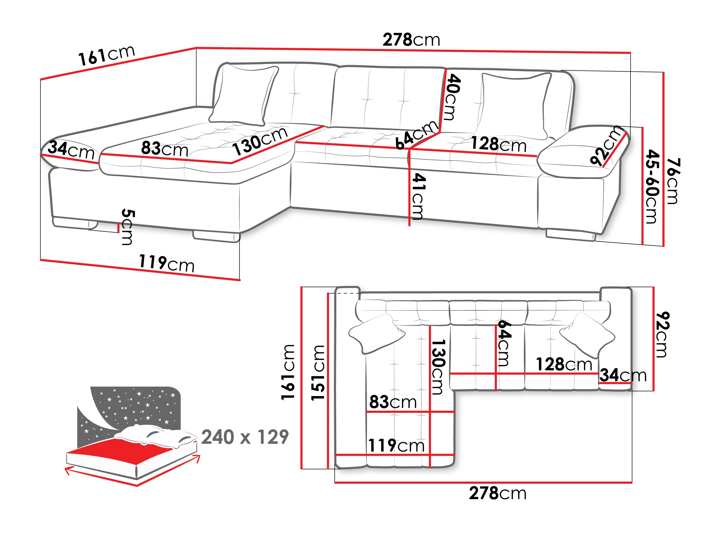 Hjørnesofa Comfivo 152 (Cruz 80)