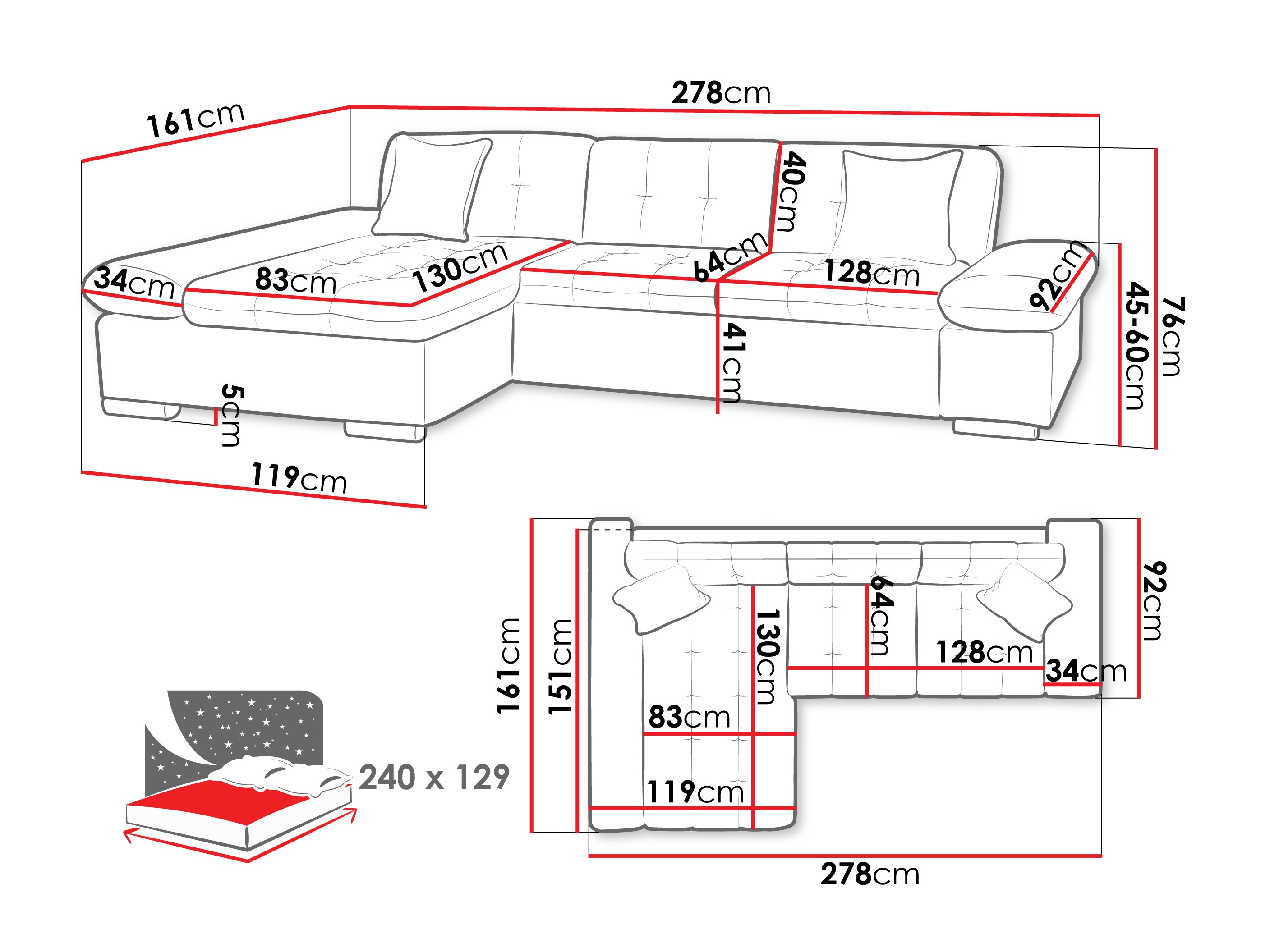Hjørnesofa Comfivo 152 (Sandu 224.02)