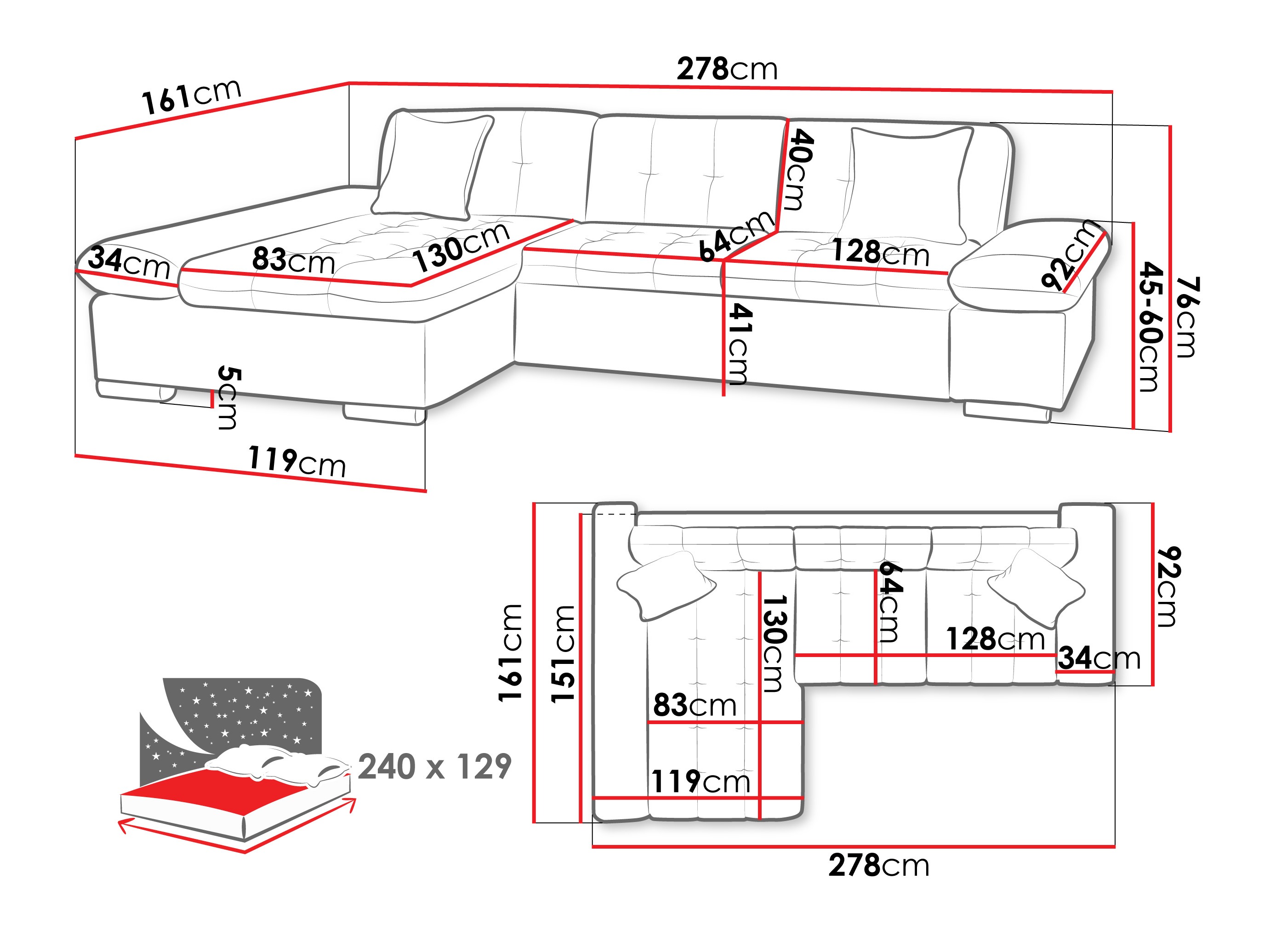 Hjørnesofa Comfivo 152 (Sandu 224.02)