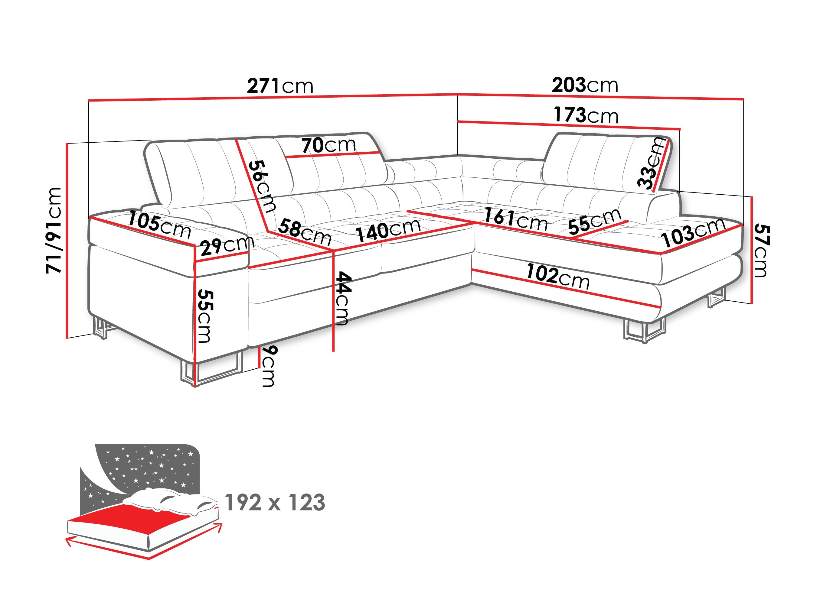 Hjørnesofa Comfivo 232 (Nazar 225.02)