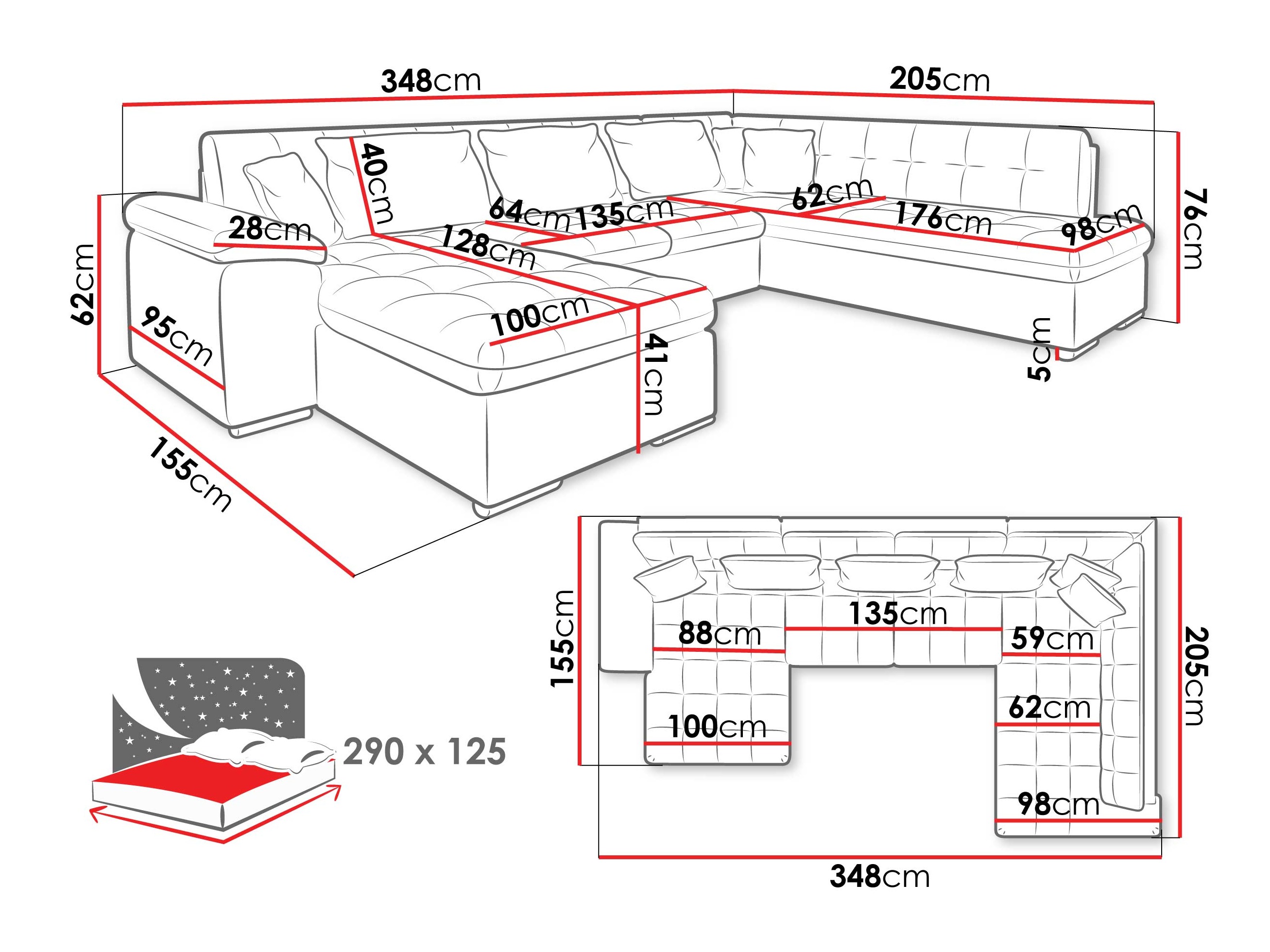 Hjørnesofa Comfivo 114 (Højre)
