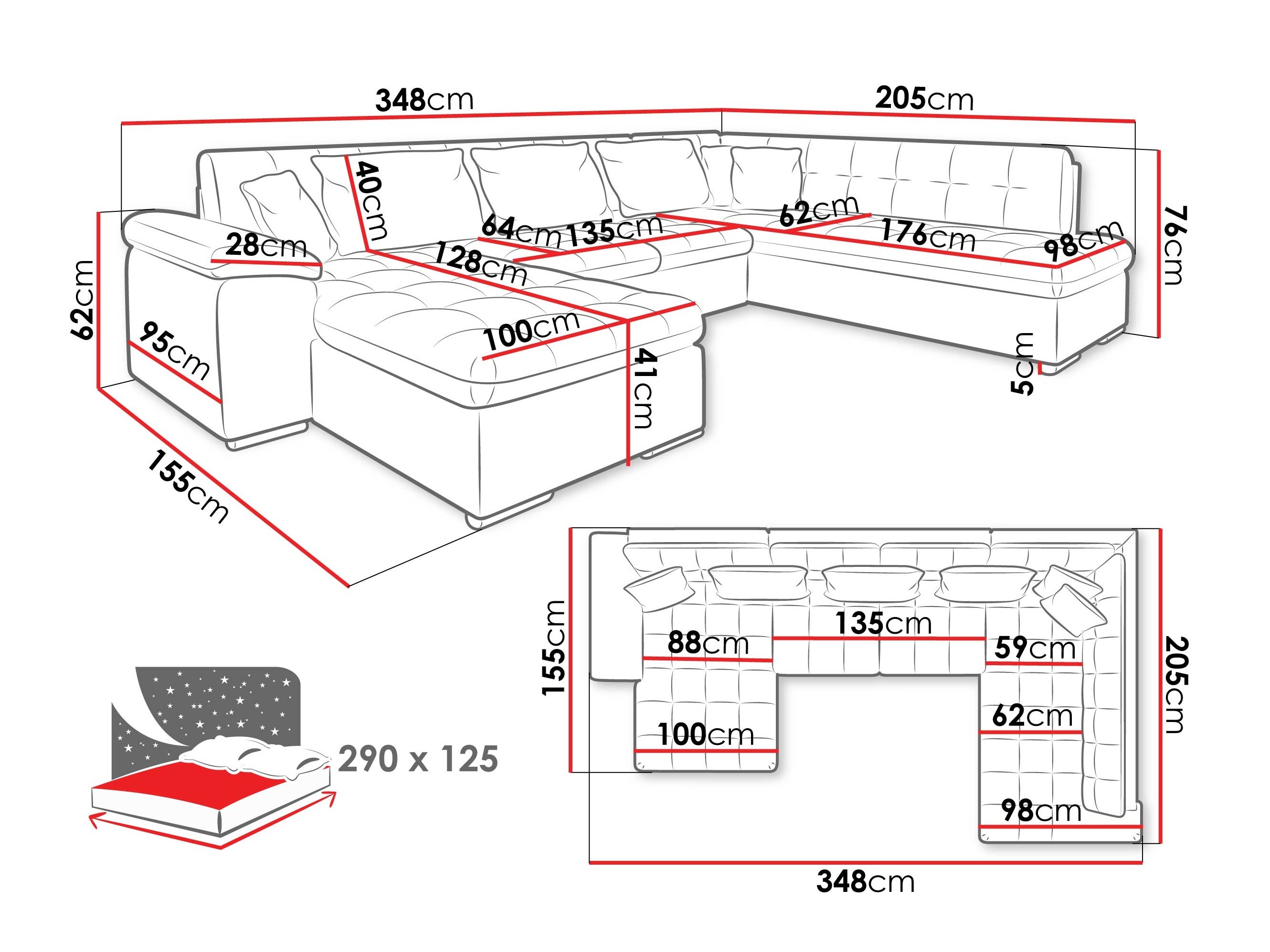 Hjørnesofa Comfivo 114 (Venstre)