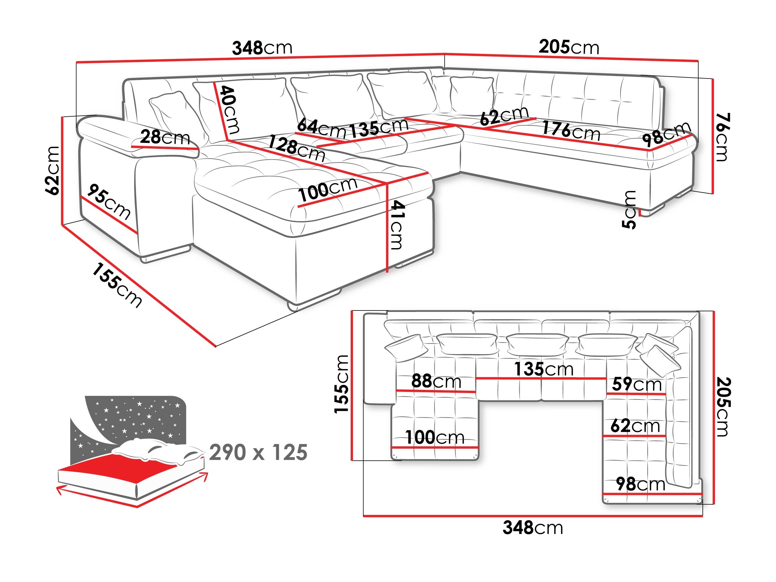 Hjørnesofa Comfivo 114 (Venstre)