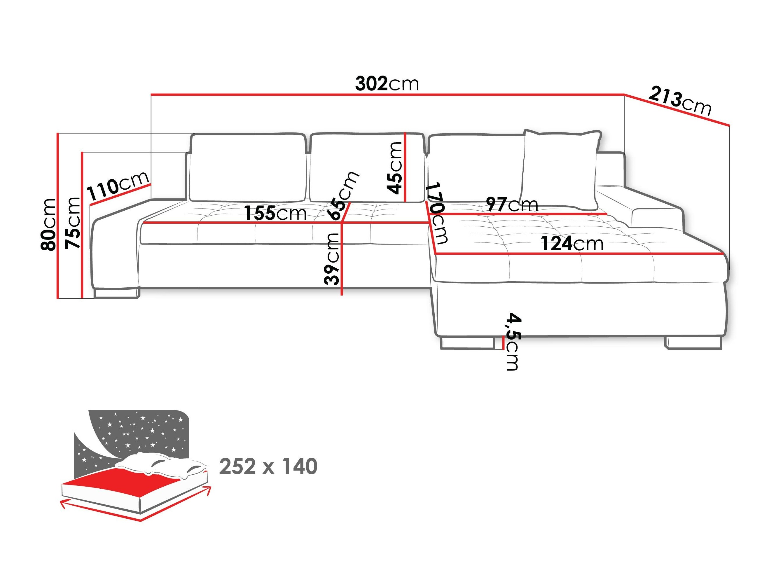 Hjørnesofa Comfivo 147 (Kronos 022 + Senegal 818)