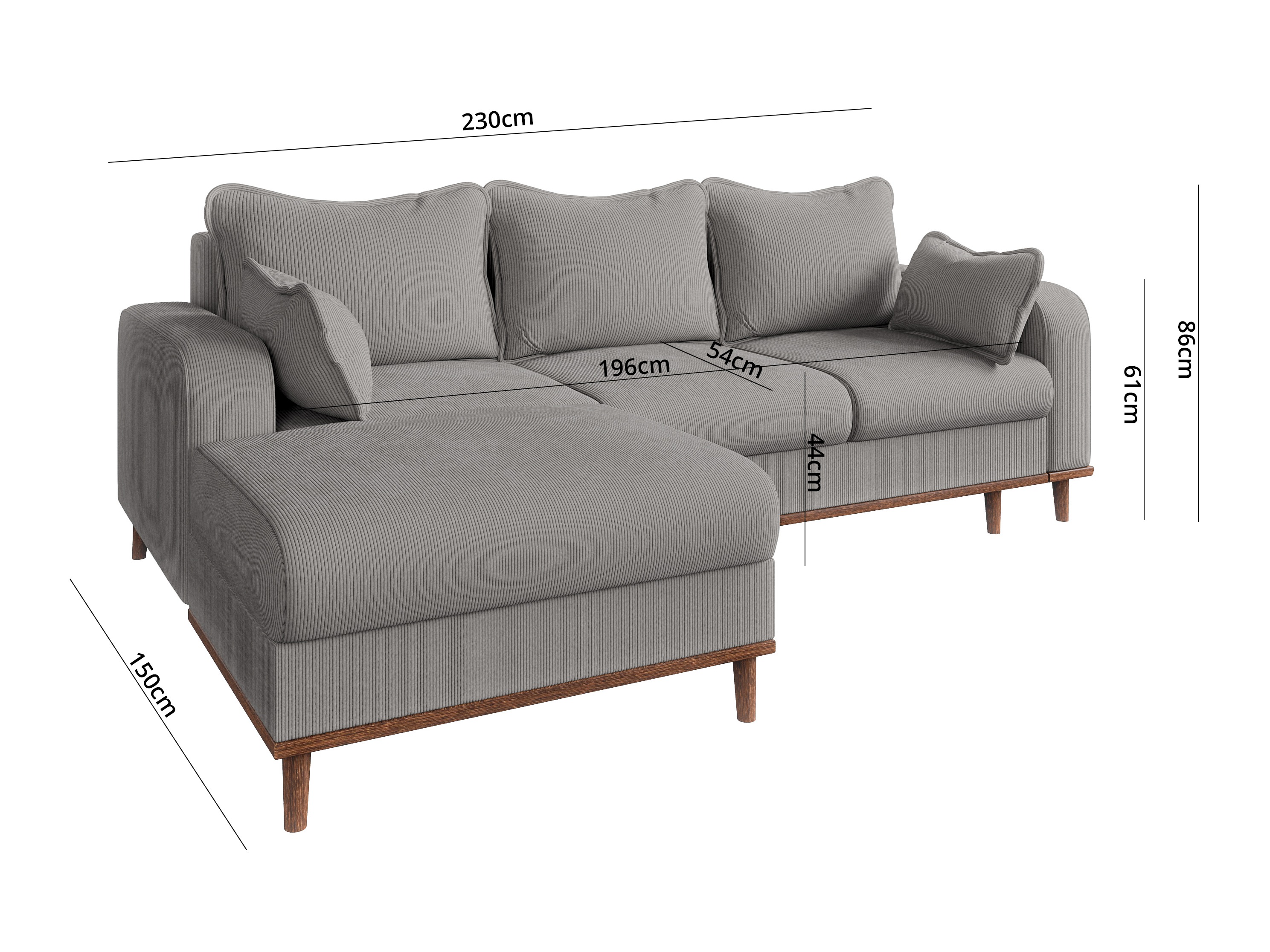 Hjørnesofa Rocklin 129 (Fjord 08)