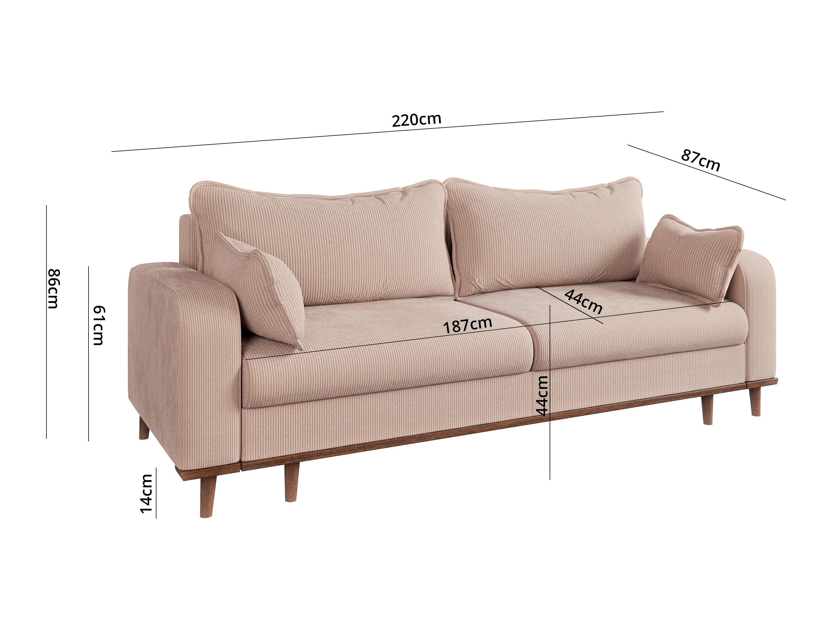 Sovesofa Rocklin 130 (Fjord 23)