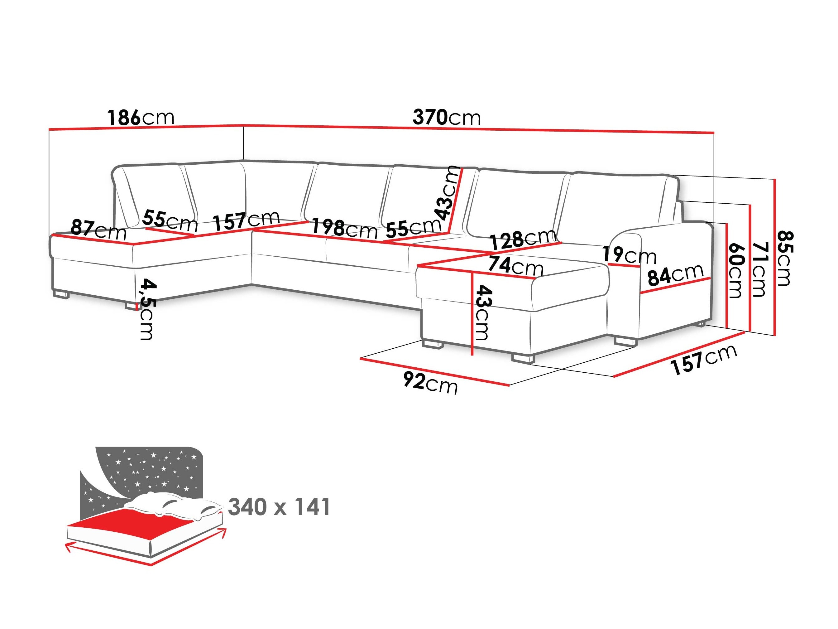 Hjørnesofa Comfivo 191 (Nazar 225.02)