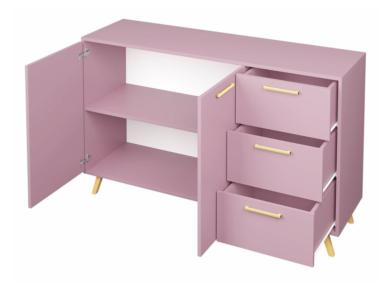 Kommode Rosa (Blå + Gylden)