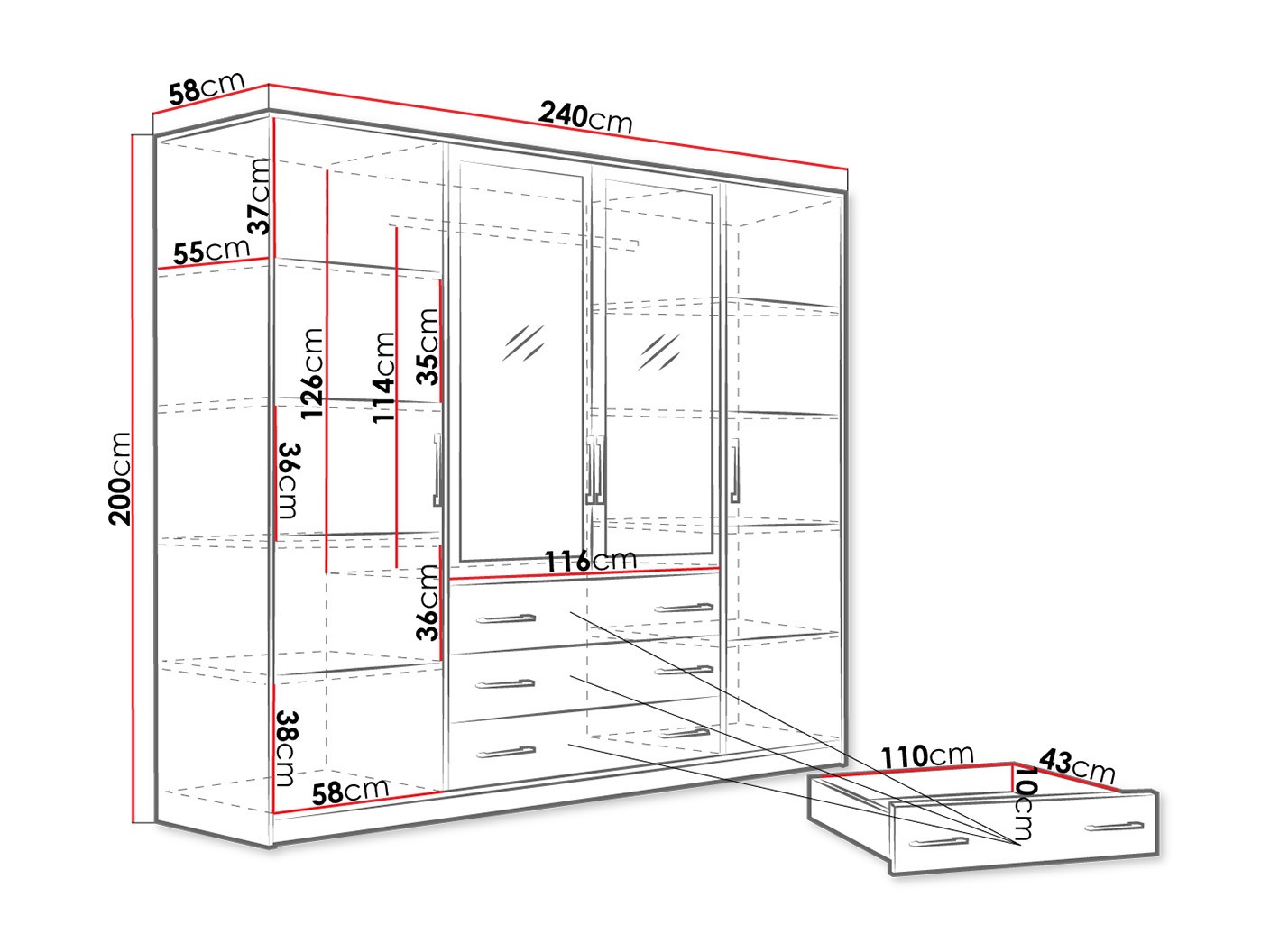 Garderobeskab Dortivu 151 (Nej)