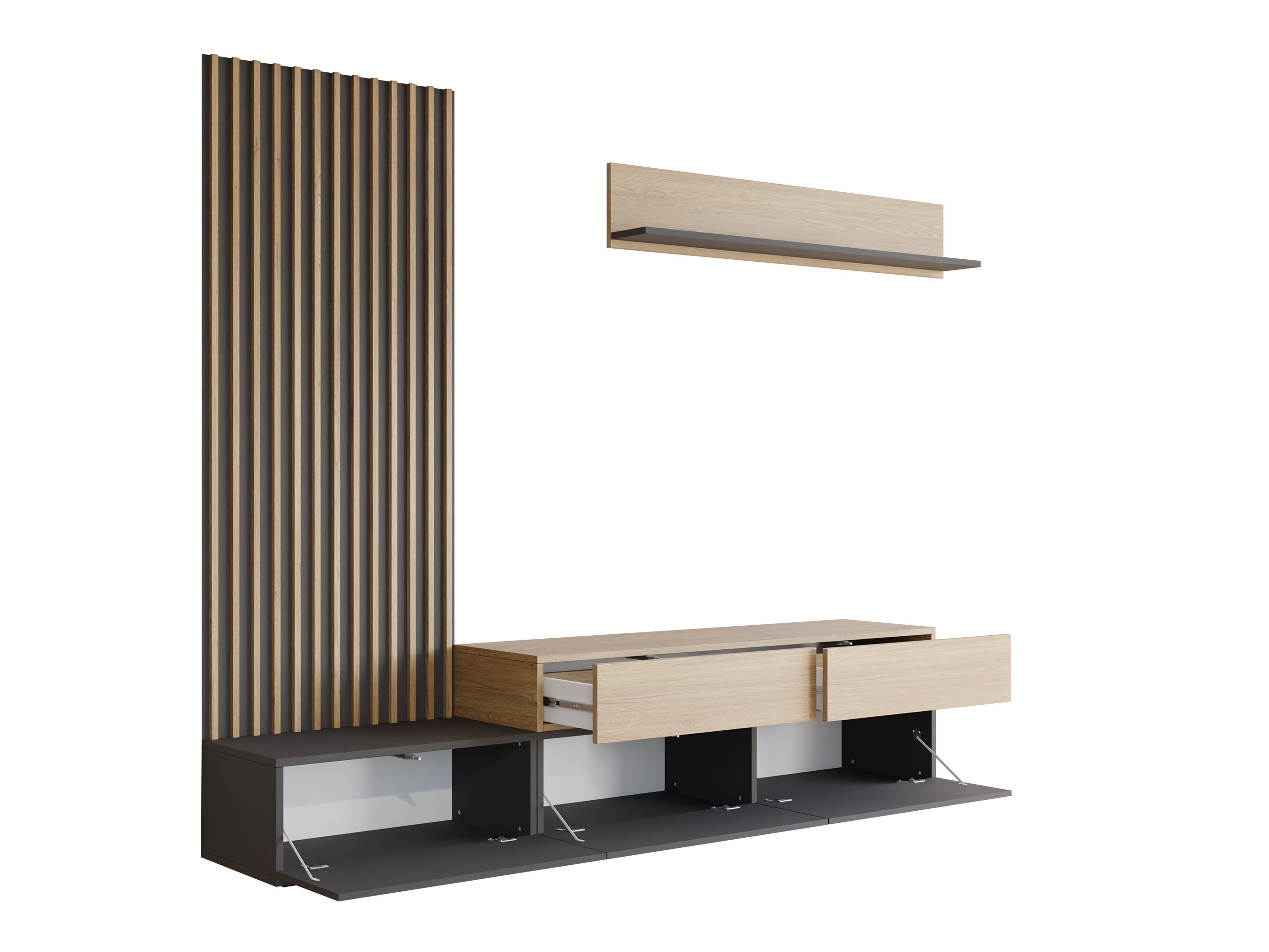 Stuemøbelsæt Comfivo 496 (Hvid + Egetræ)