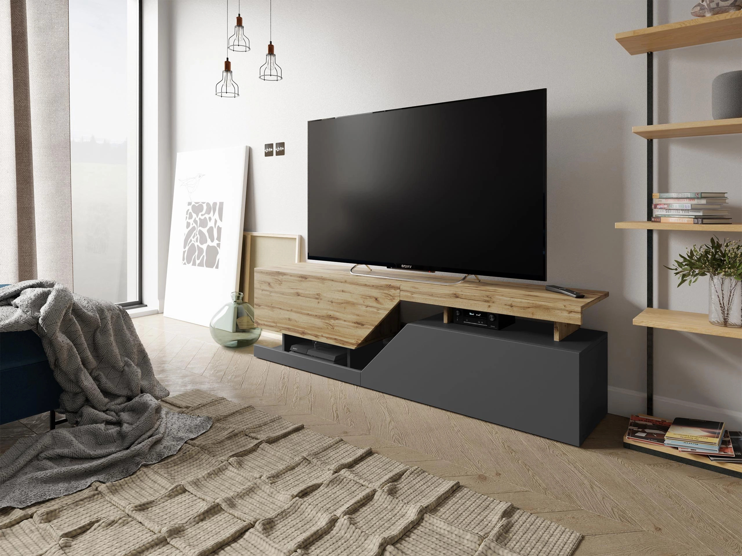 TV-bord Comfivo Daldune (Antracit + Wotan eg)