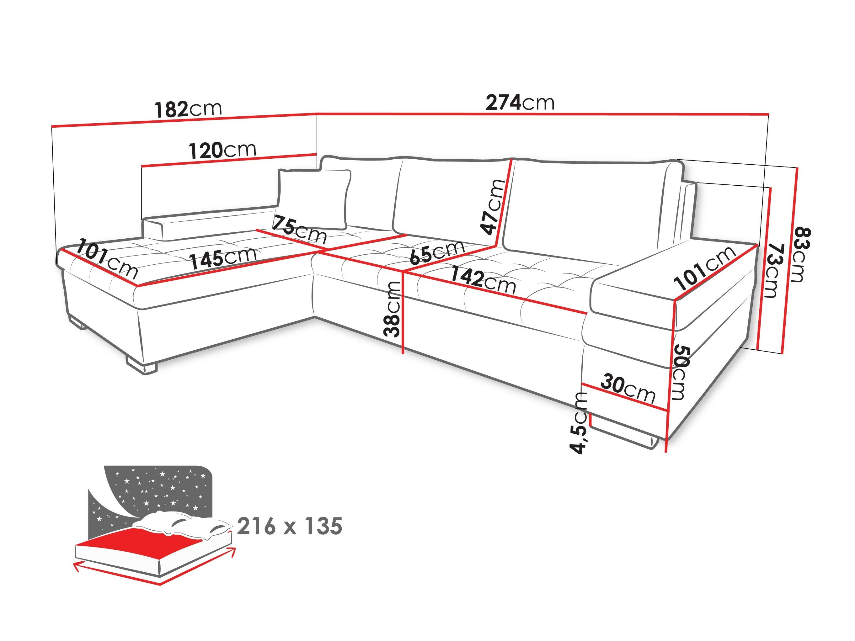 Hjørnesofa Comfivo 212 (Otusso 14 + Sorriso 04)