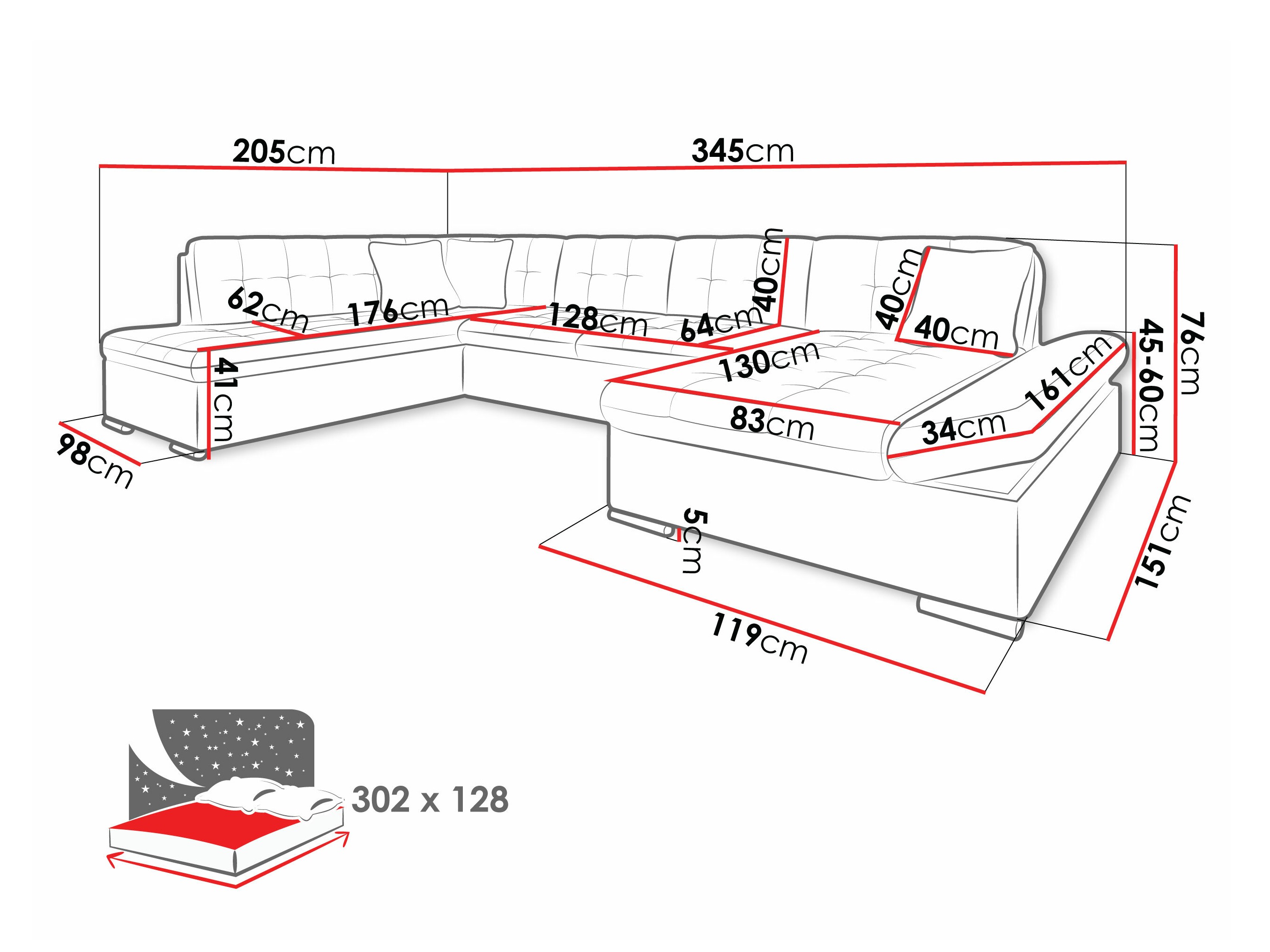 Hjørnesofa Comfivo 150 (Poso 110)