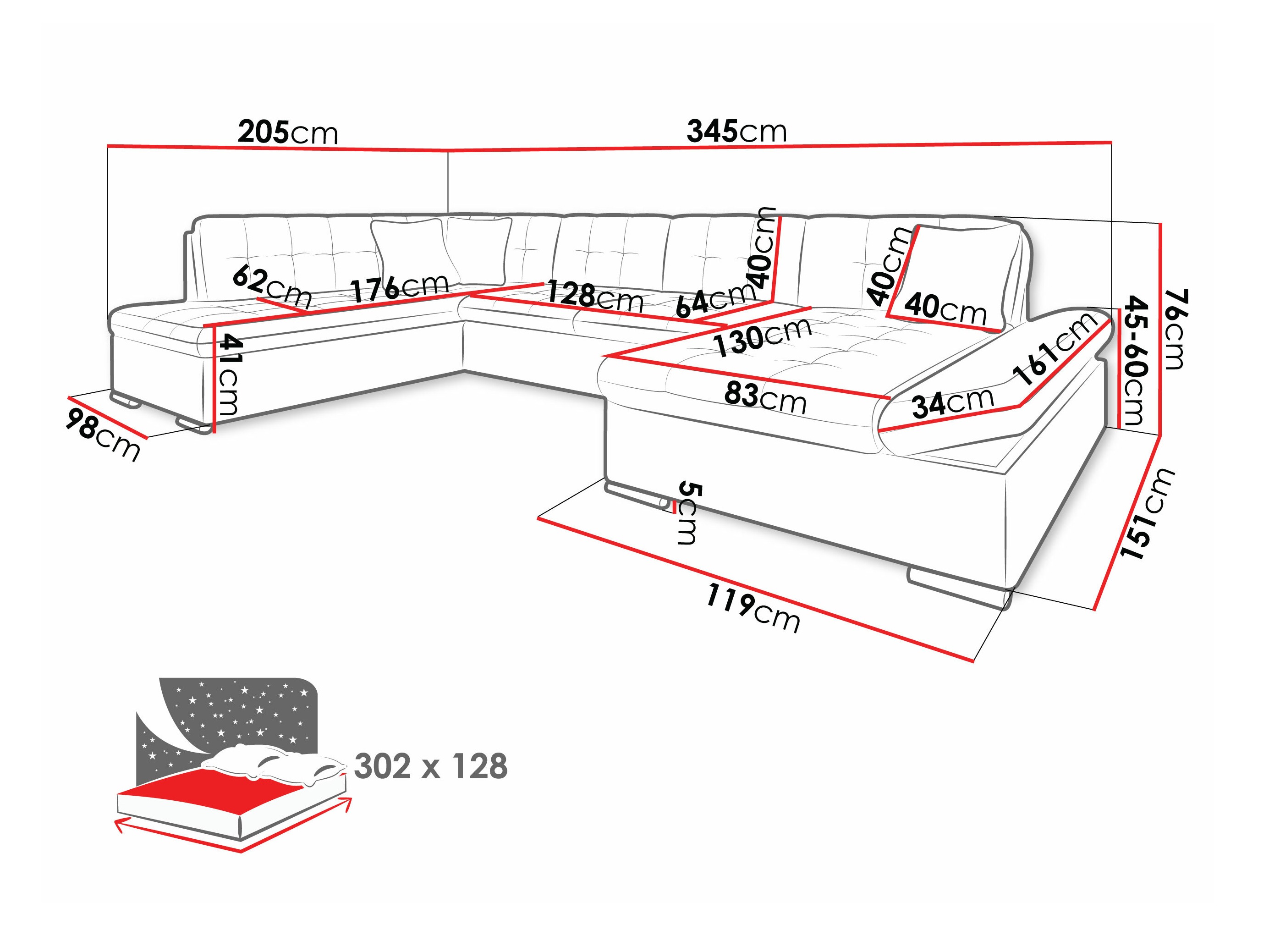 Hjørnesofa Comfivo 150 (Soft 011 + Soul 17)