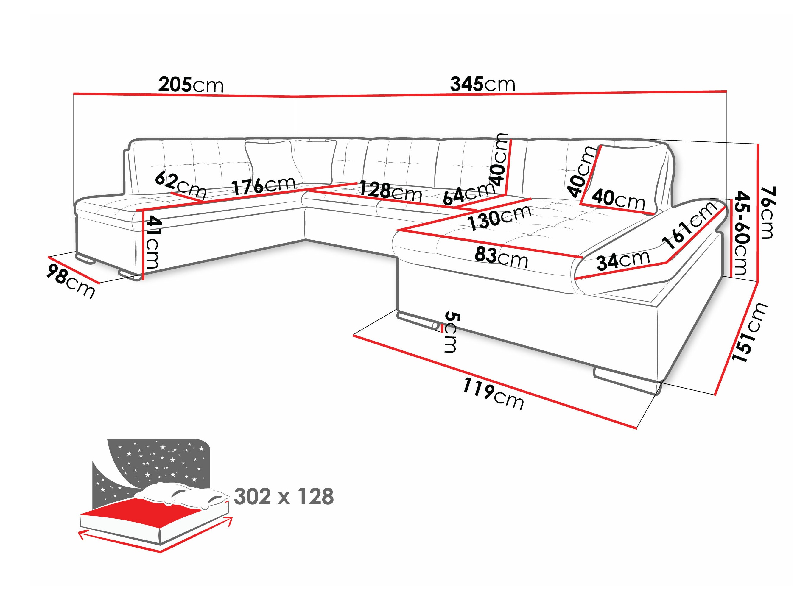 Hjørnesofa Comfivo 173 (Fragola 20)