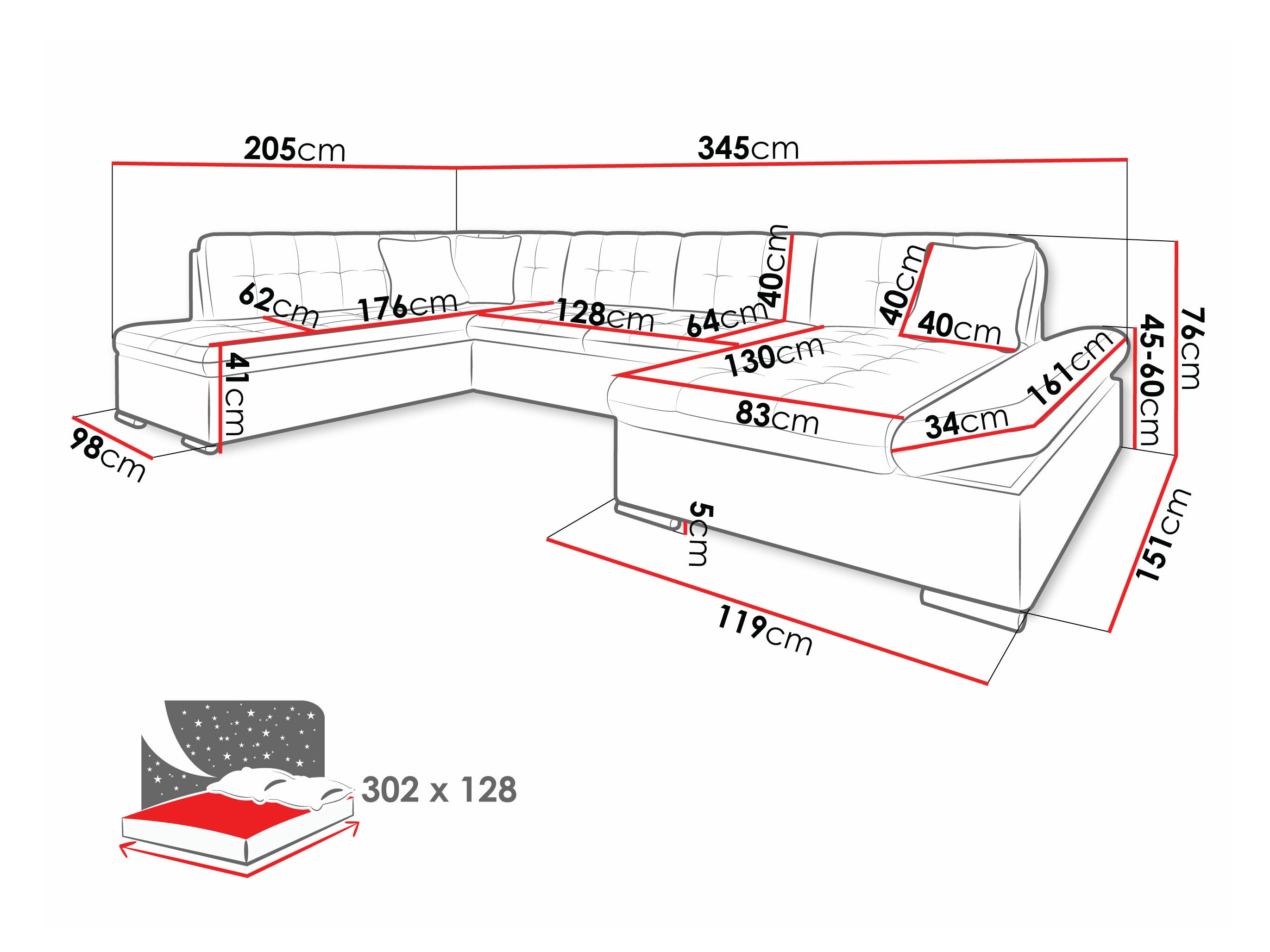Hjørnesofa Comfivo 173 (Tracy 211.03)
