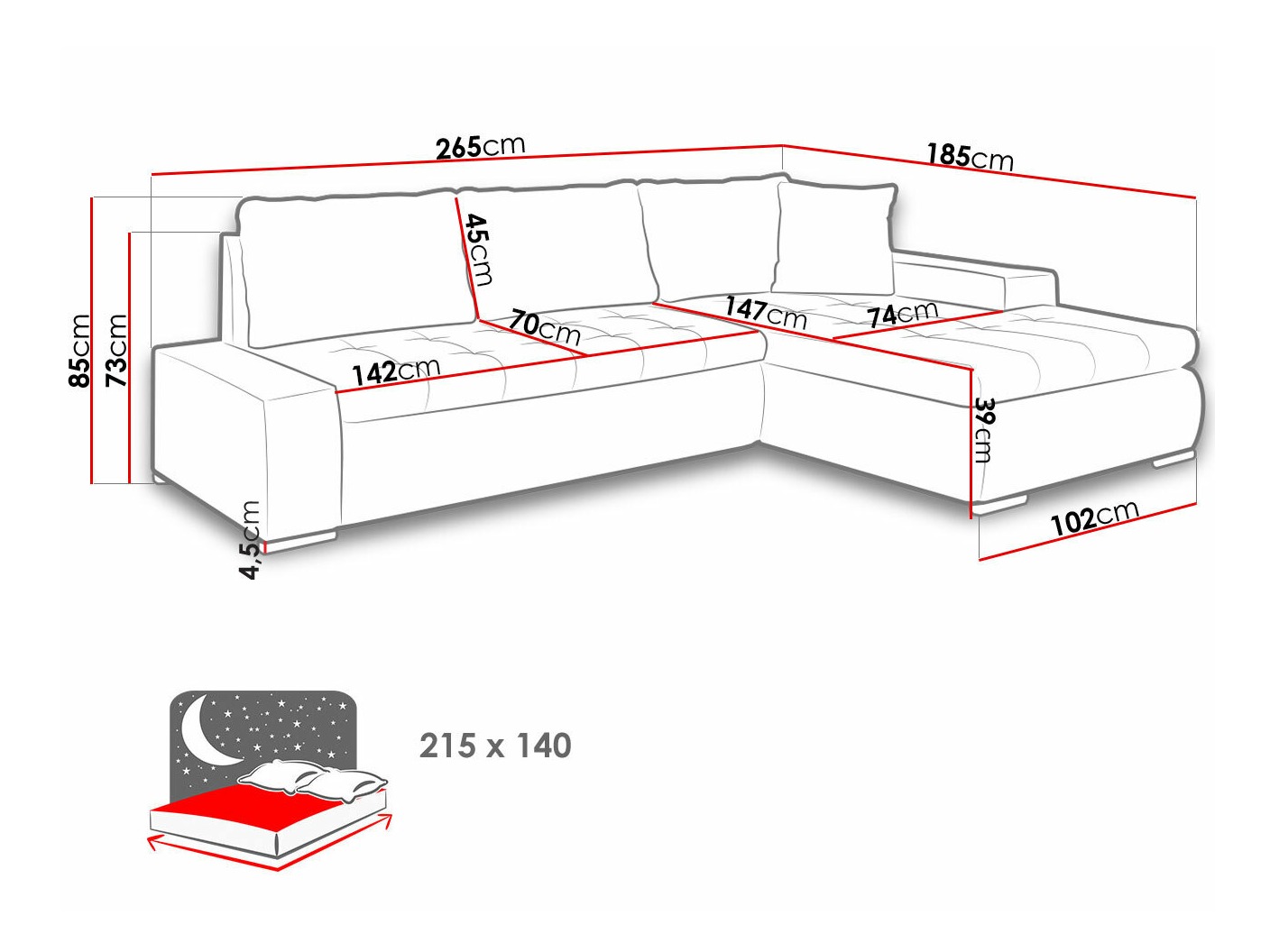 Hjørnesofa Comfivo 119 (Soft 011 + Lux 06)
