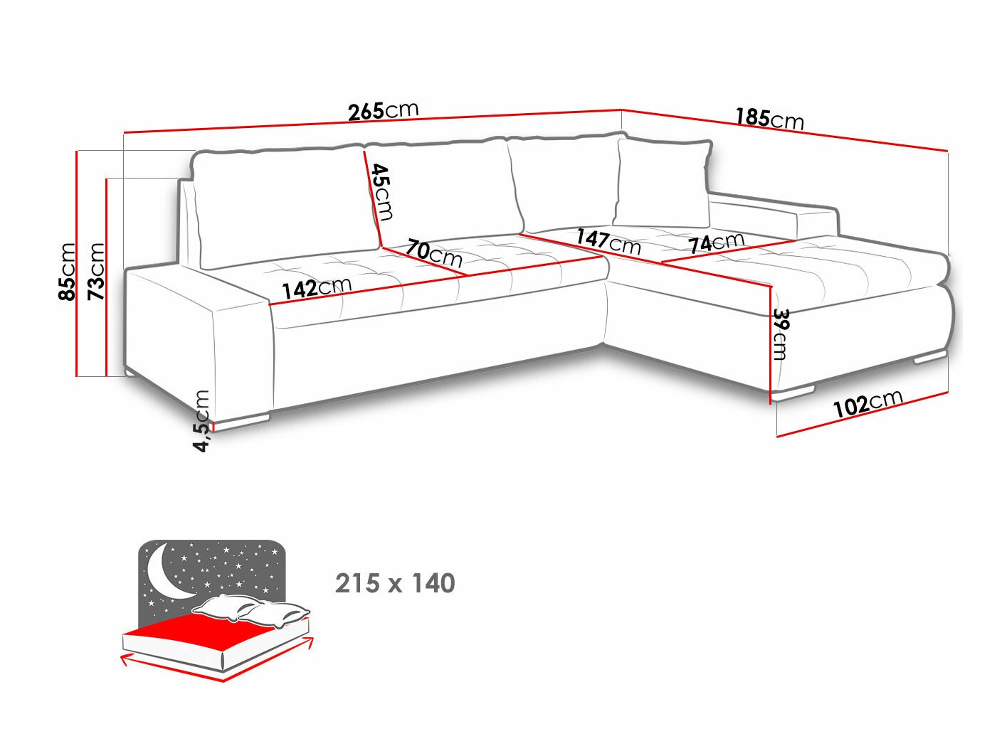 Hjørnesofa Comfivo Nitor I (Soft 017 + Lux 06)