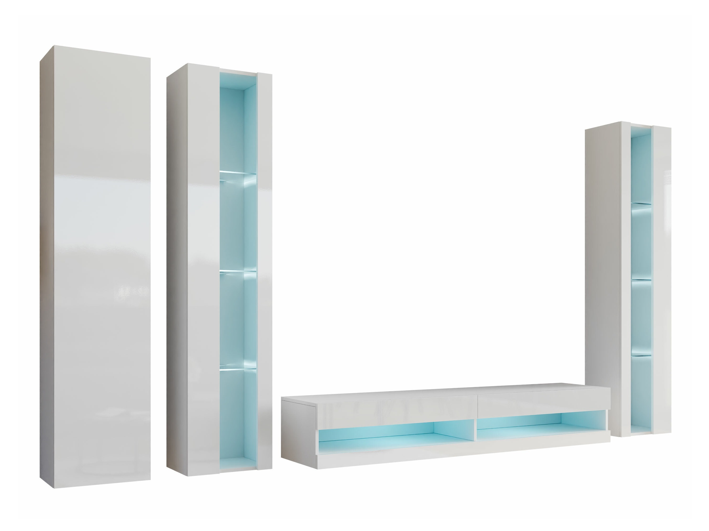 Stuemøbelsæt Venenou 116 (Hvid + Glansfuld hvid)