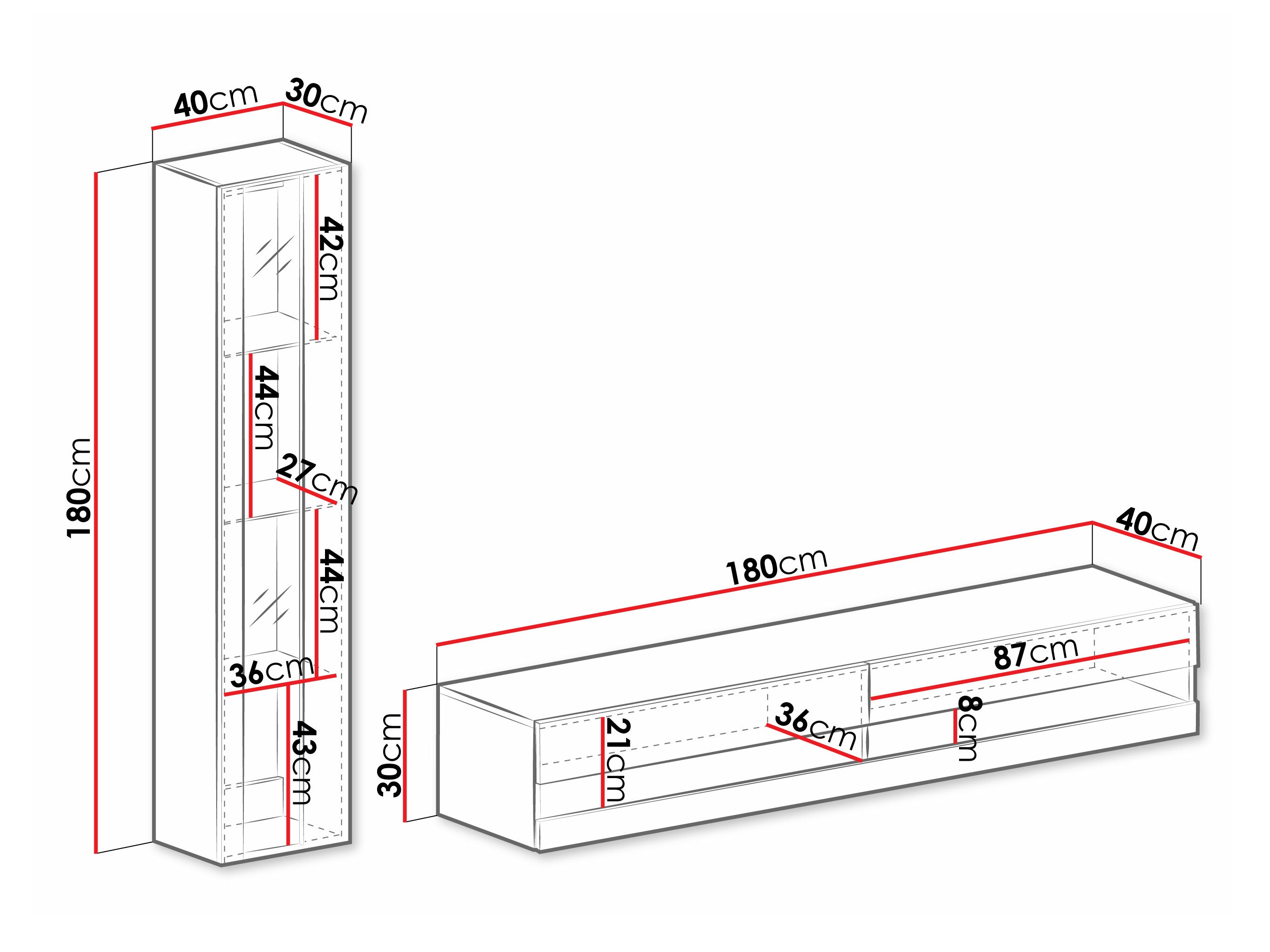 Stuemøbelsæt Venenou 118 (Hvid + Glansfuld hvid)